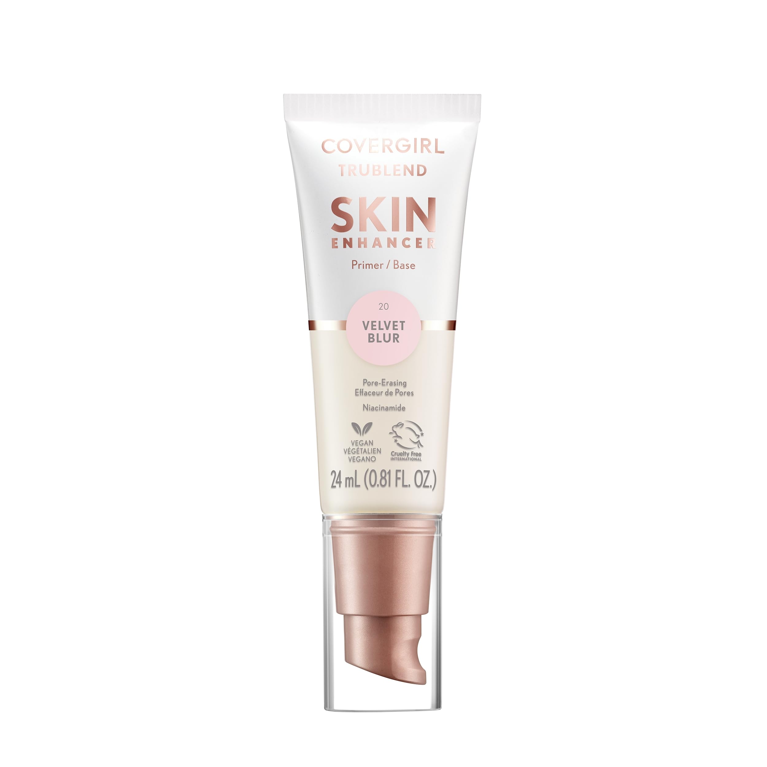 CoverGirl TruBlend Skin Enhancer, Velvet Blur, Primer, Plumps Dry Skin, Blurs Pores, Hydrating, Brightening, Lasts All Day, 0.81
