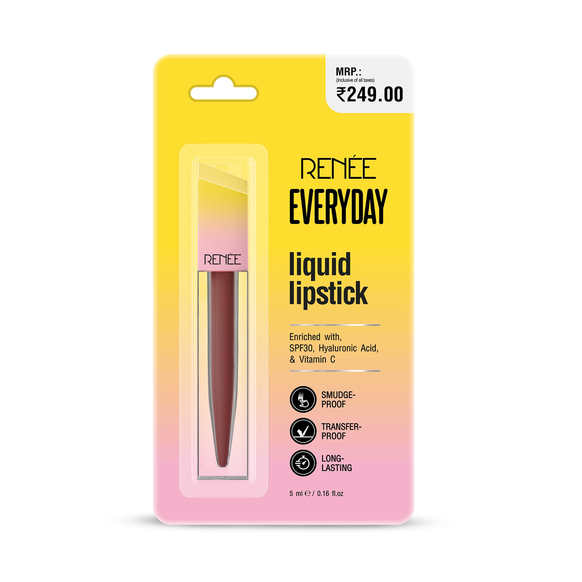 Renee Everyday Liquid Lipstick  Mauve Matter | Waterproof & SmudgeProof Finish | OneSwipe Application, LongLasting, Lightwei