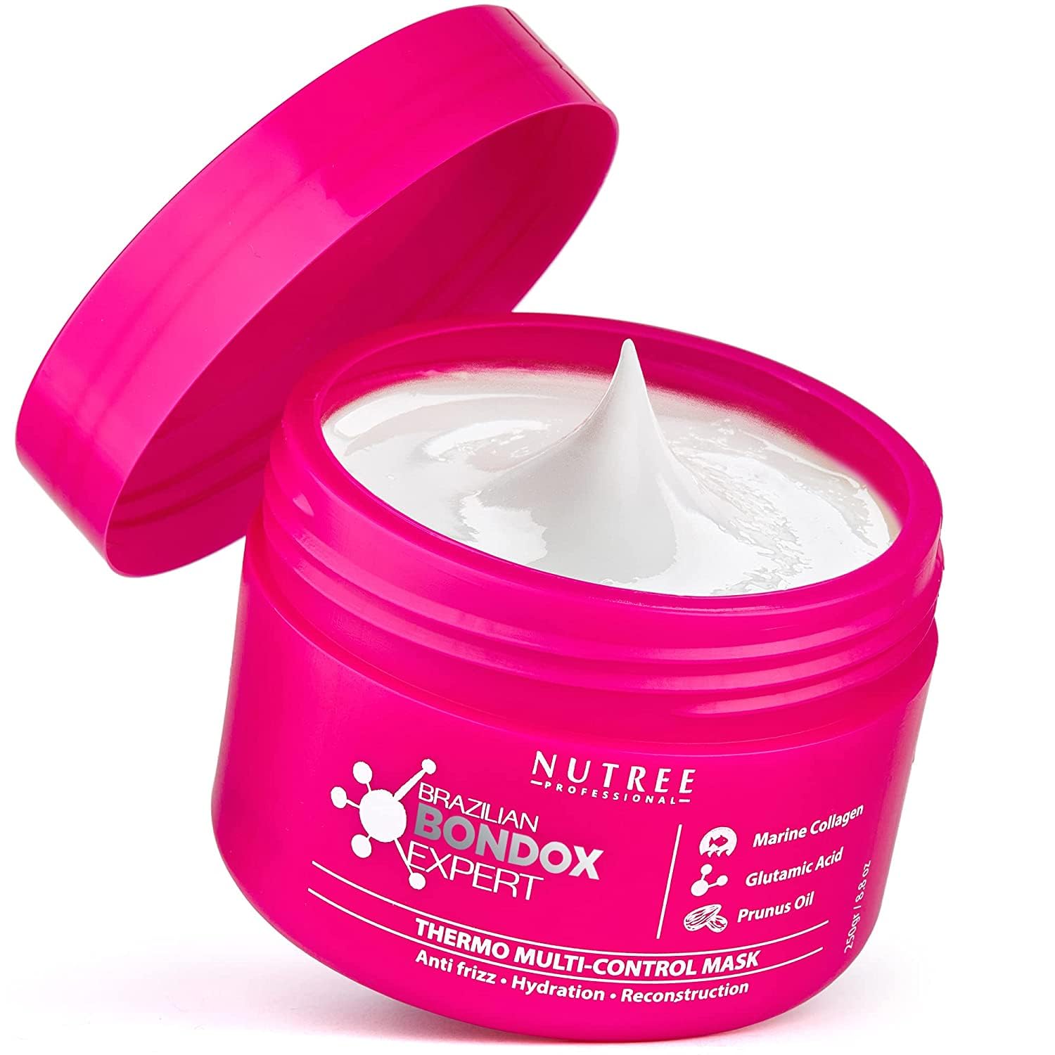 Nutree Professional HAIR MASK FOR DAMAGED HAIR BRAZILIAN BONDOX TREATMENT 8.8 oz Thermal Activated Mask for Dry Frizzy Hair | Fo