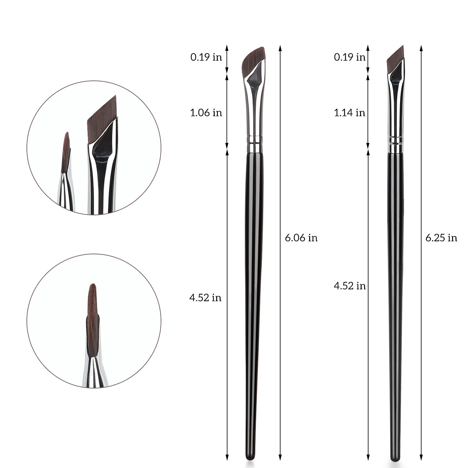 Etercycle Eyeliner Brushes Set, Fine Angled Eyeliner Eyebrow Concealer Brushes, Upgraded Sickle Ultra Thin Slanted Flat Angle fo