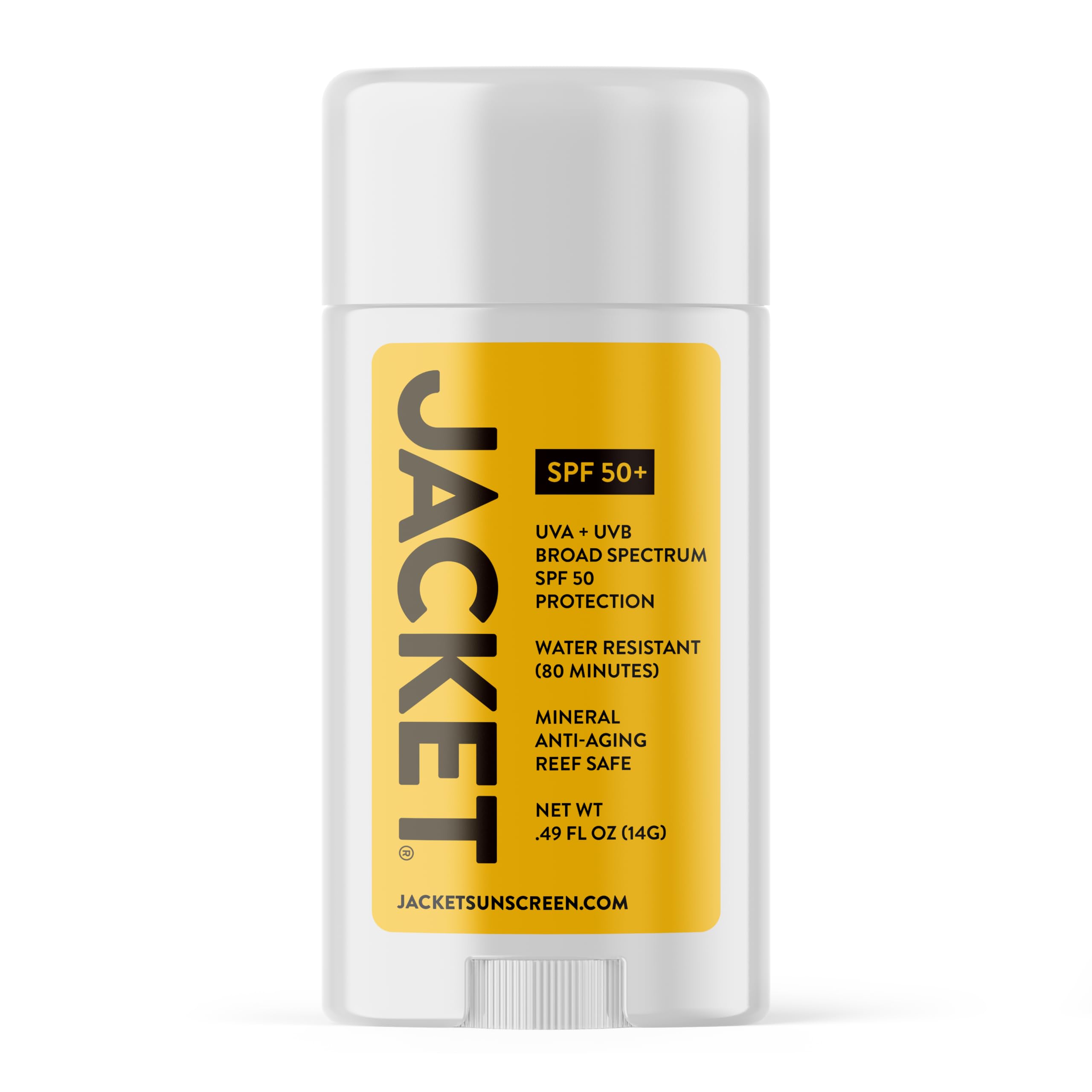 SPF 50+ Mineral Sunscreen Stick for Face & Body, Broad Spectrum UVA/UVB Protection, WaterResistant NonComedogenic Sunblock, Ve