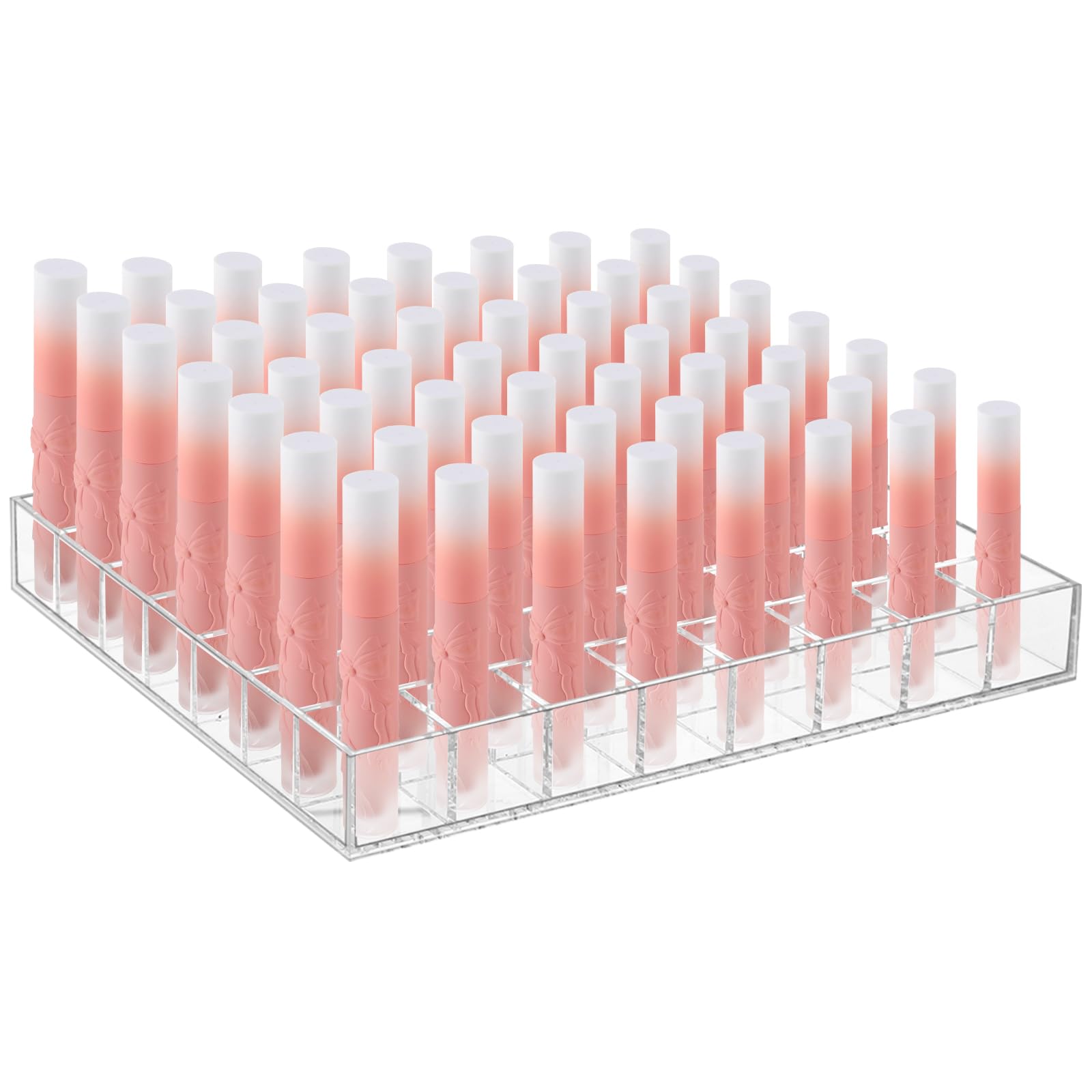 Mumufy Lipstick Holder Clear Acrylic Organizer Makeup Lip Gloss Organizer Plastic Cosmetic Display Case For Lipstick Brushes Bot