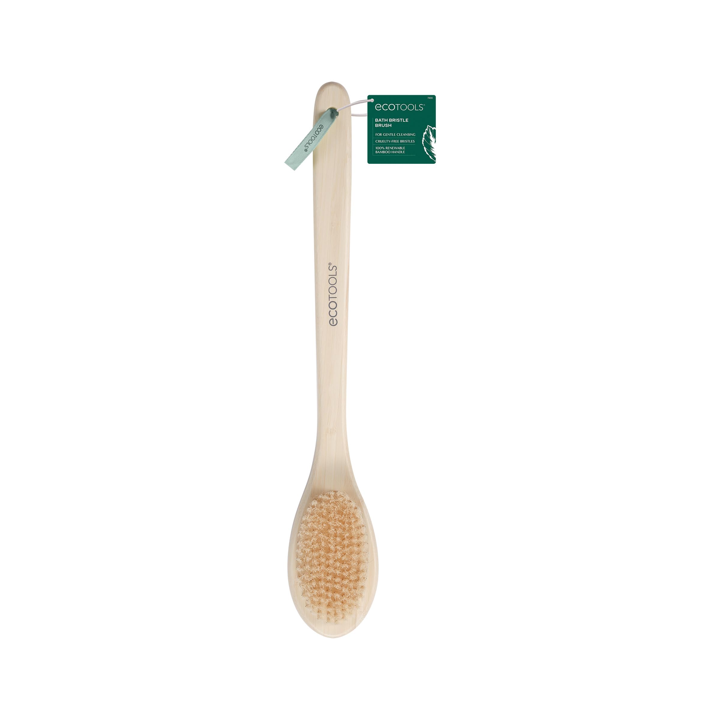 Ecotools Bath Bristle Brush, Bath Brush With Long Handle, Cleanse Back & Hard-To-Reach Areas, Eco Friendly Shower Brush For Exfo