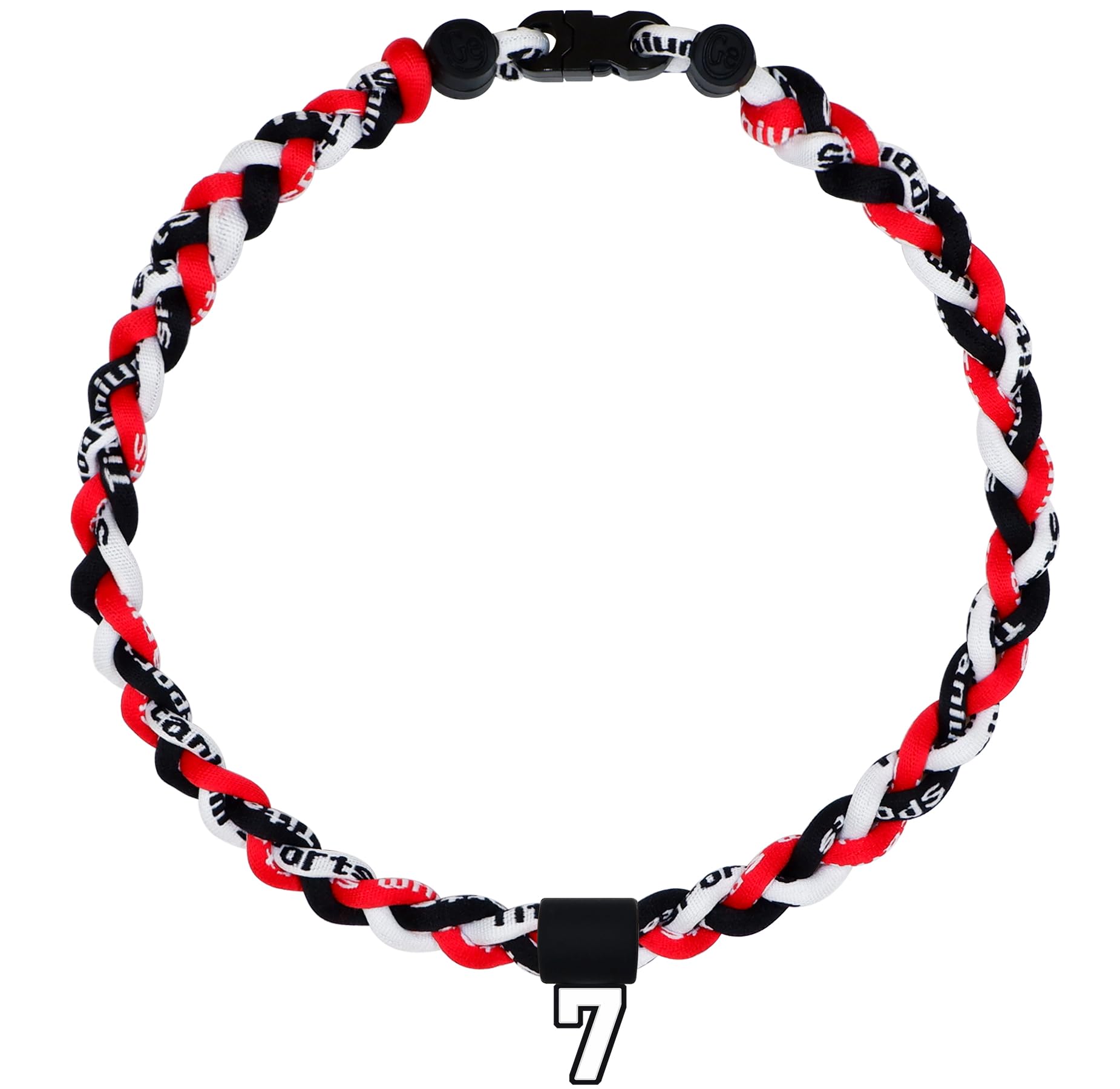 SUPBOMM Baseball Rope Necklaces, League Team Colors Braided Necklace with Number Pendant, Baseball Team Gifts, Diamondbacks, No.