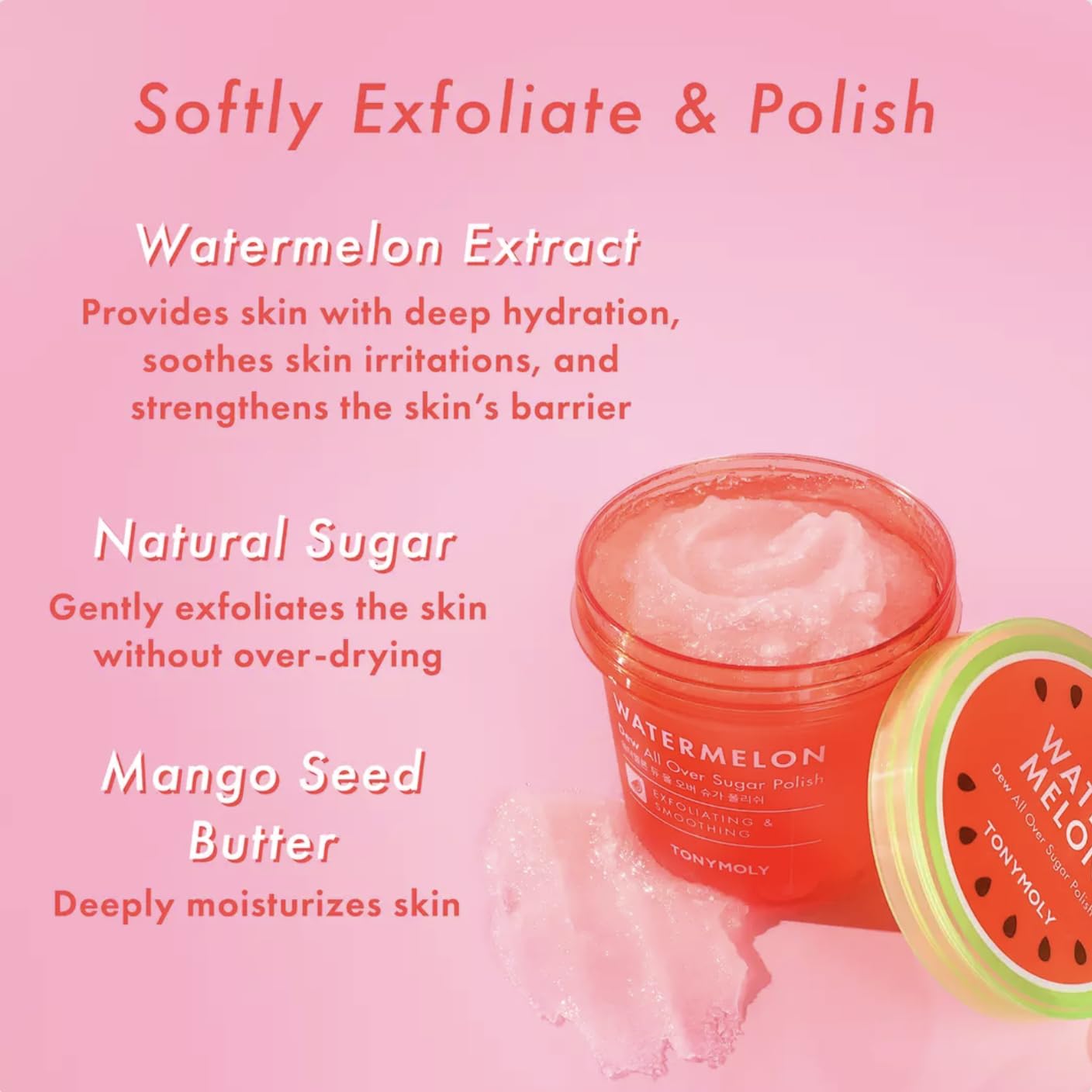 Tonymoly Watermelon Dew All Over Sugar Polish, 10 Fl Oz (Pack Of 1)