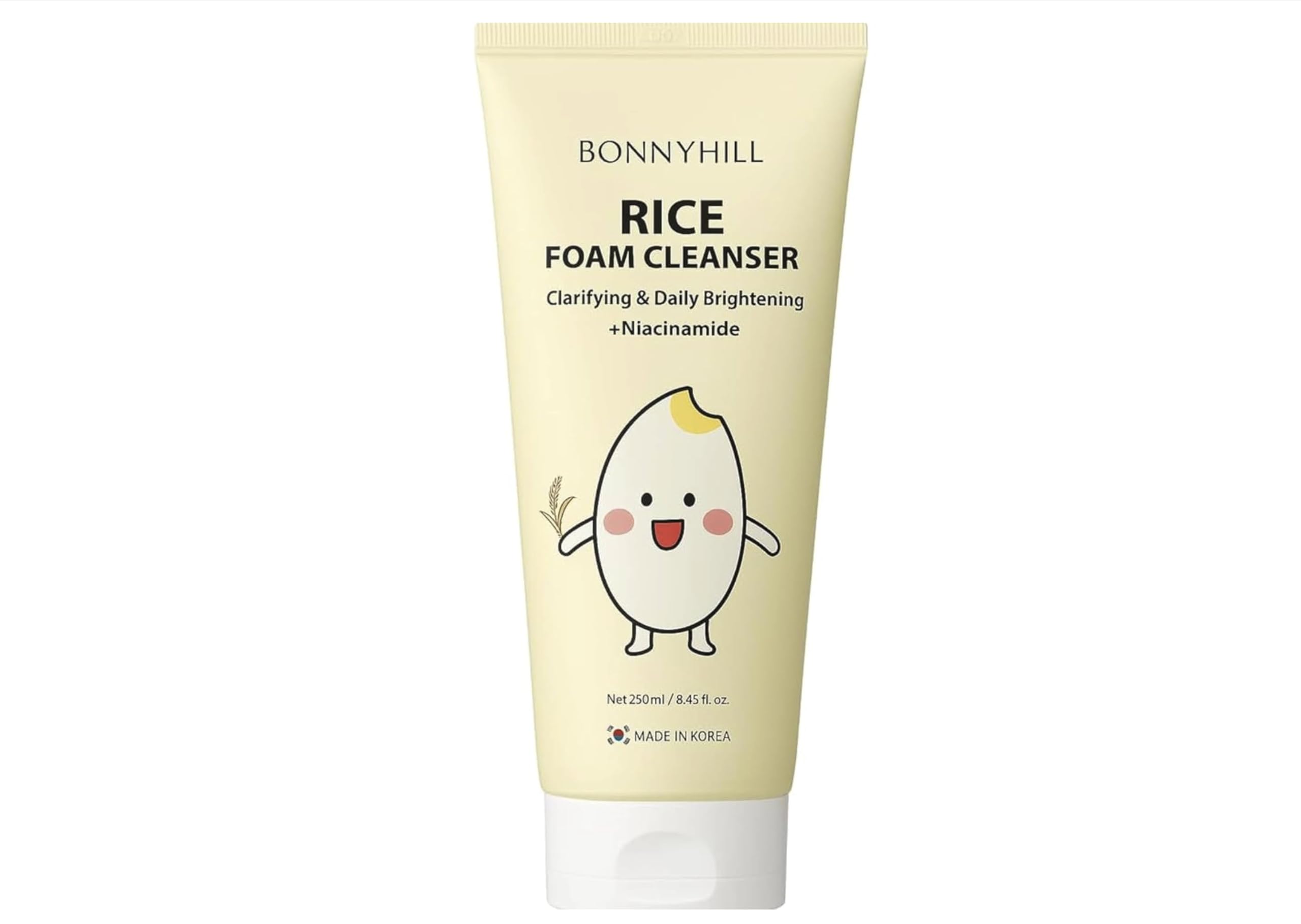 BONNYHILL Foam Cleanser, Clarifying and Daily Brightening with Rice Niacinamide and Collagen 250ml/8.45 fl oz, Korean Skincare (