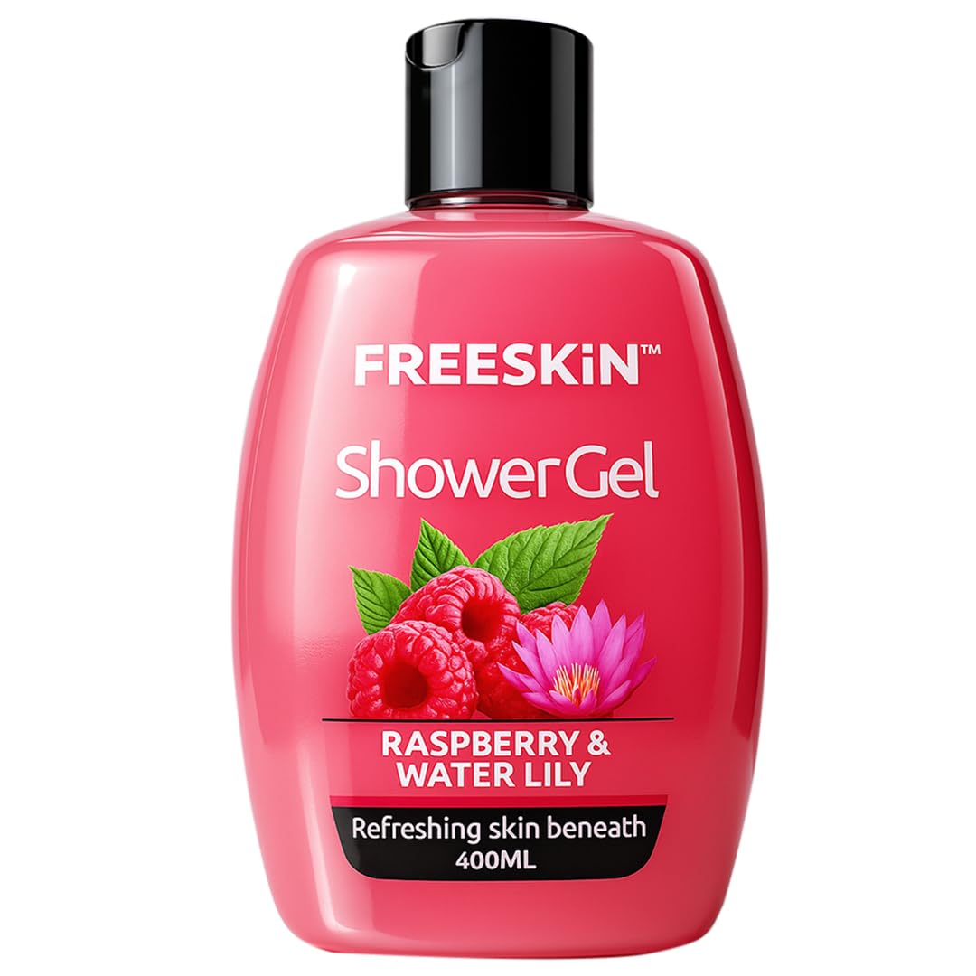 Freeskin Raspberry & Water Shower Gel | Refreshing & Hydrating Body Wash For Smooth, Revitalized Skin | Gentle Daily Cleansing F