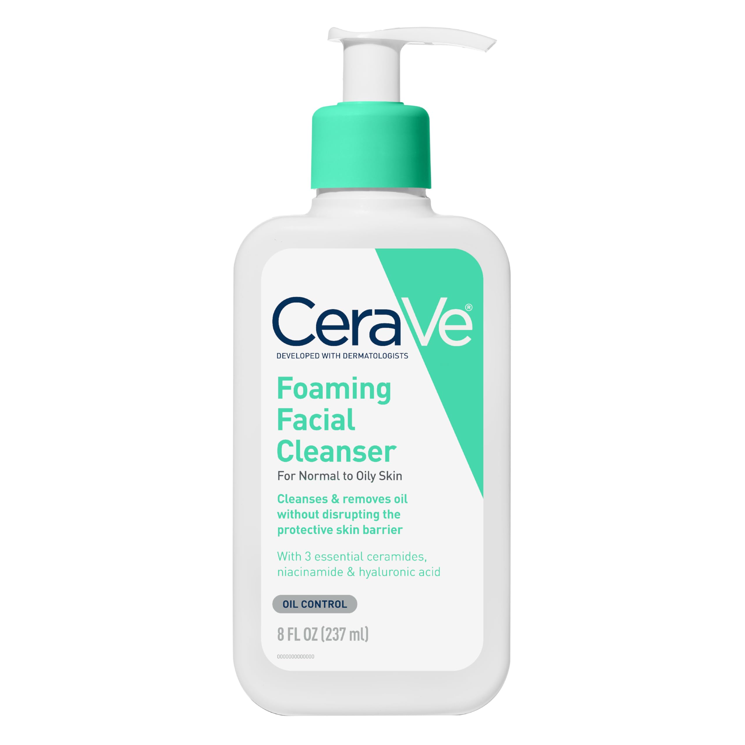 CeraVe Foaming Facial Cleanser | Daily Face Wash for Oily Skin | Hyaluronic Acid + Ceramides + Niacinamide | Fragrance Free & Pa