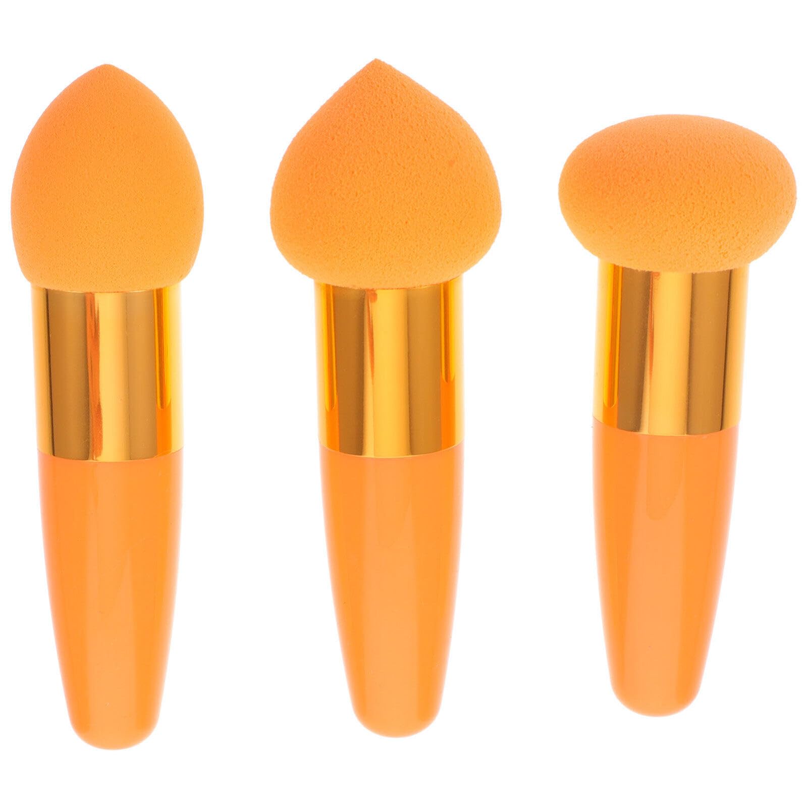 3Pcs Makeup Sponge Beauty Foundation Blending Sponge Makeup Sponge Wedge Foundation Sponges with Handle Cosmetic Professional Be