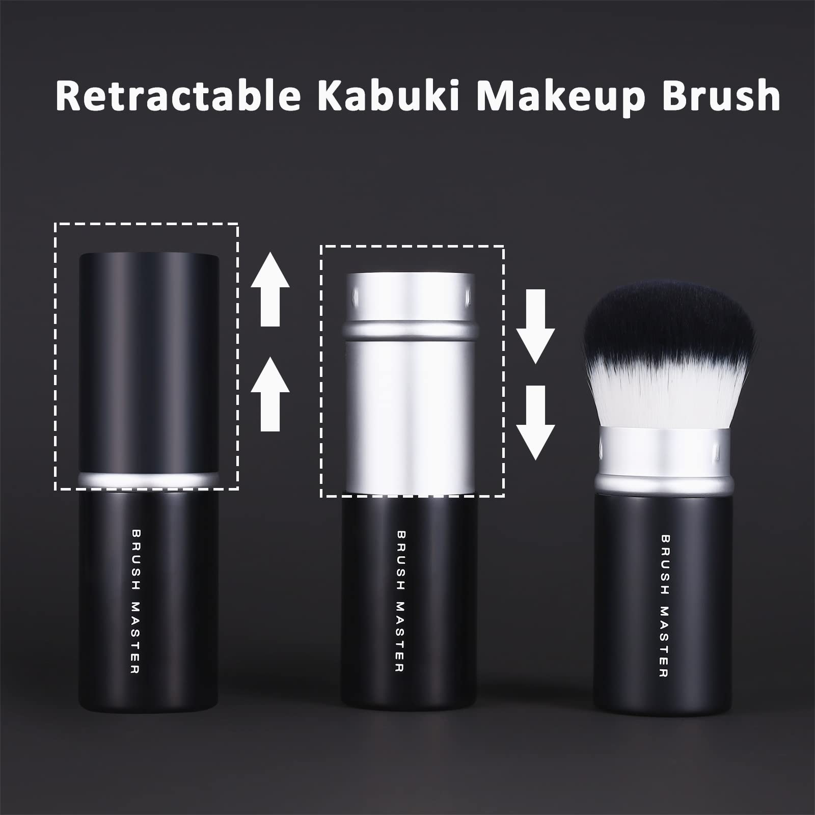 Brush Master Retractable Kabuki Makeup Brush For Blush, Bronzer, Foundation, Powder, Travel Face Cosmetic Brush
