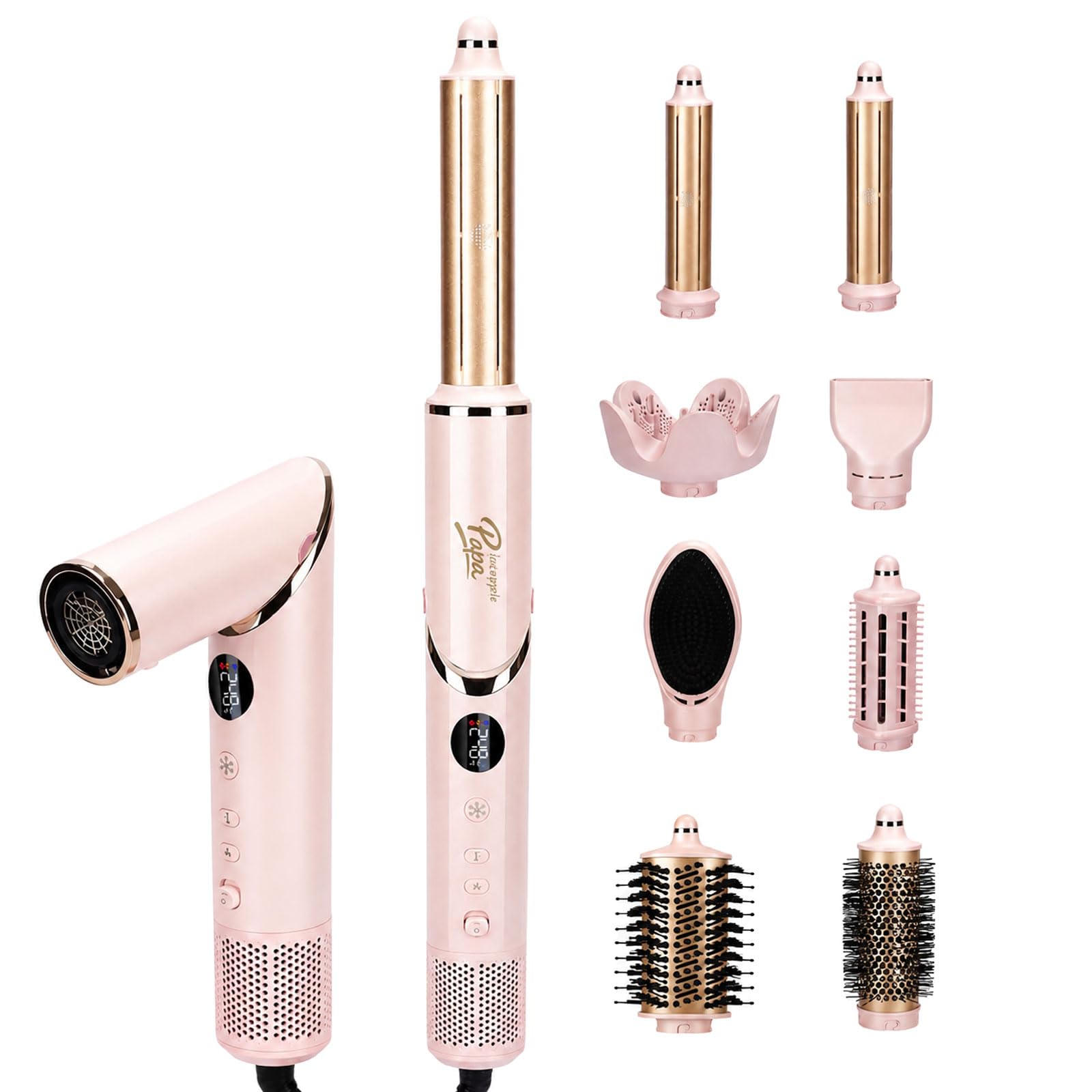 8in1 Multi Styler Hair Dryer Brush with Auto Wrap Curling Air Styler