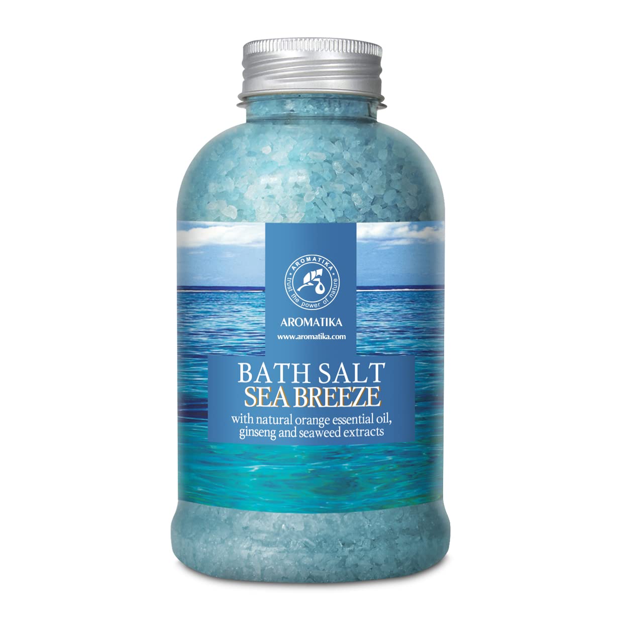 Bath Salt Sea Breeze 21.16 Oz With Natural Essential Oils Orange & Ginseng & Seaweed - Best For Good Sleep - Relaxing - Calming