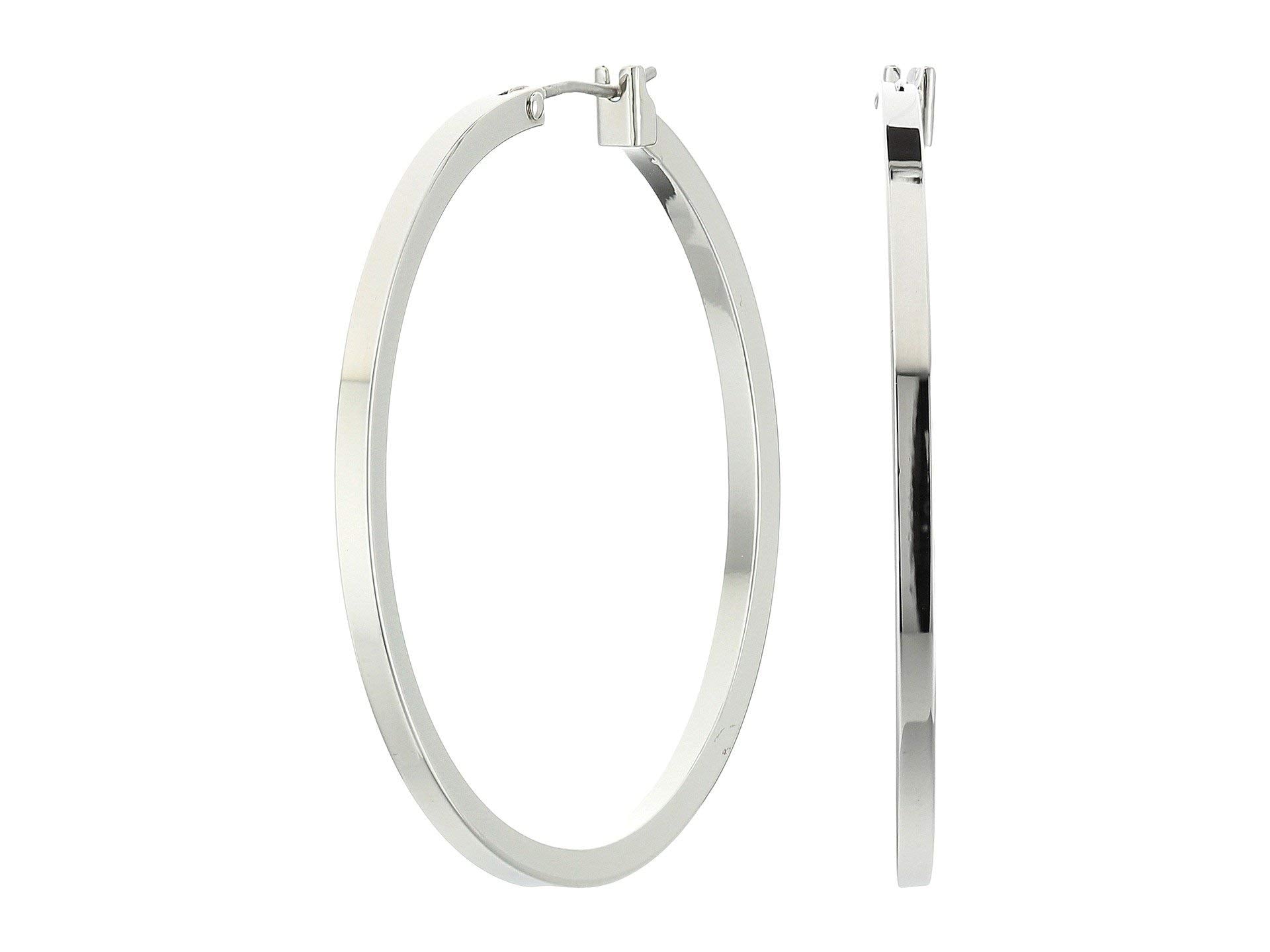 GUESS Basic Silver Square Edge Hoop Earrings