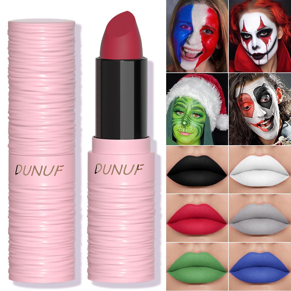 Beuking Matte Lipstick Festival Green Lip Tint Gloss Face Painting Stick Silky High Pigment Smooth Velvet Waterproof White Black