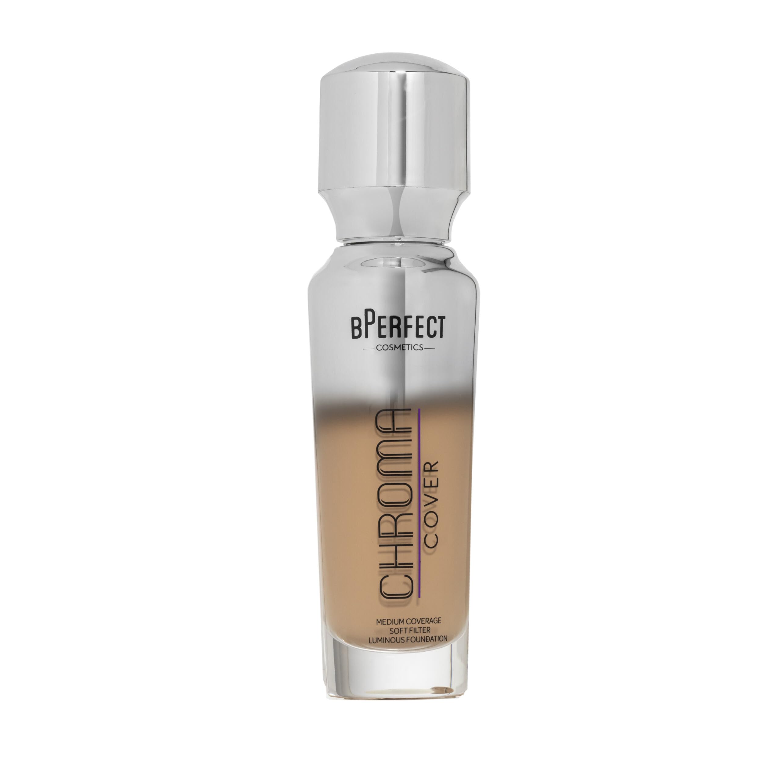 BPerfect Chroma Cover Luminous Foundation - Radiant Filter Finish, Buildable Coverage - Shade 17 - W6 Medium Tan Golden Neutral 