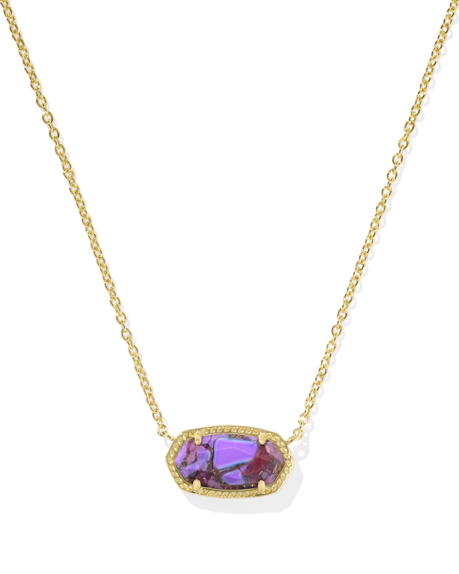 Kendra Scott Elisa Necklace in 14k Gold-Plated Brass, Violet Magnesite, Fashion Jewelry for Women