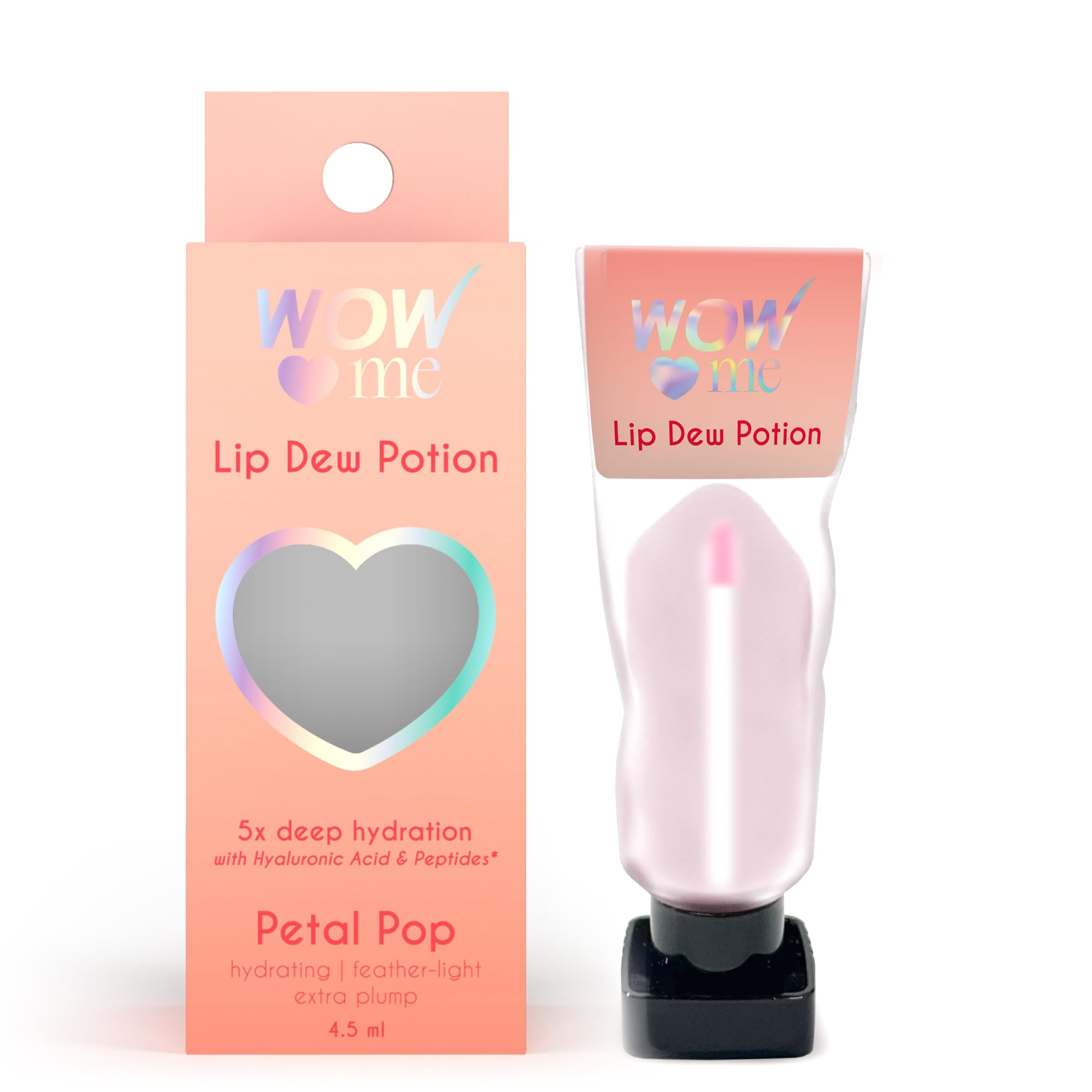 Wow Skin Science Lip Dew Potion Petal Drop Hydration And Extra Plumping Lip Gloss | Feather Light, 5X Hydration With Hyaluronic 