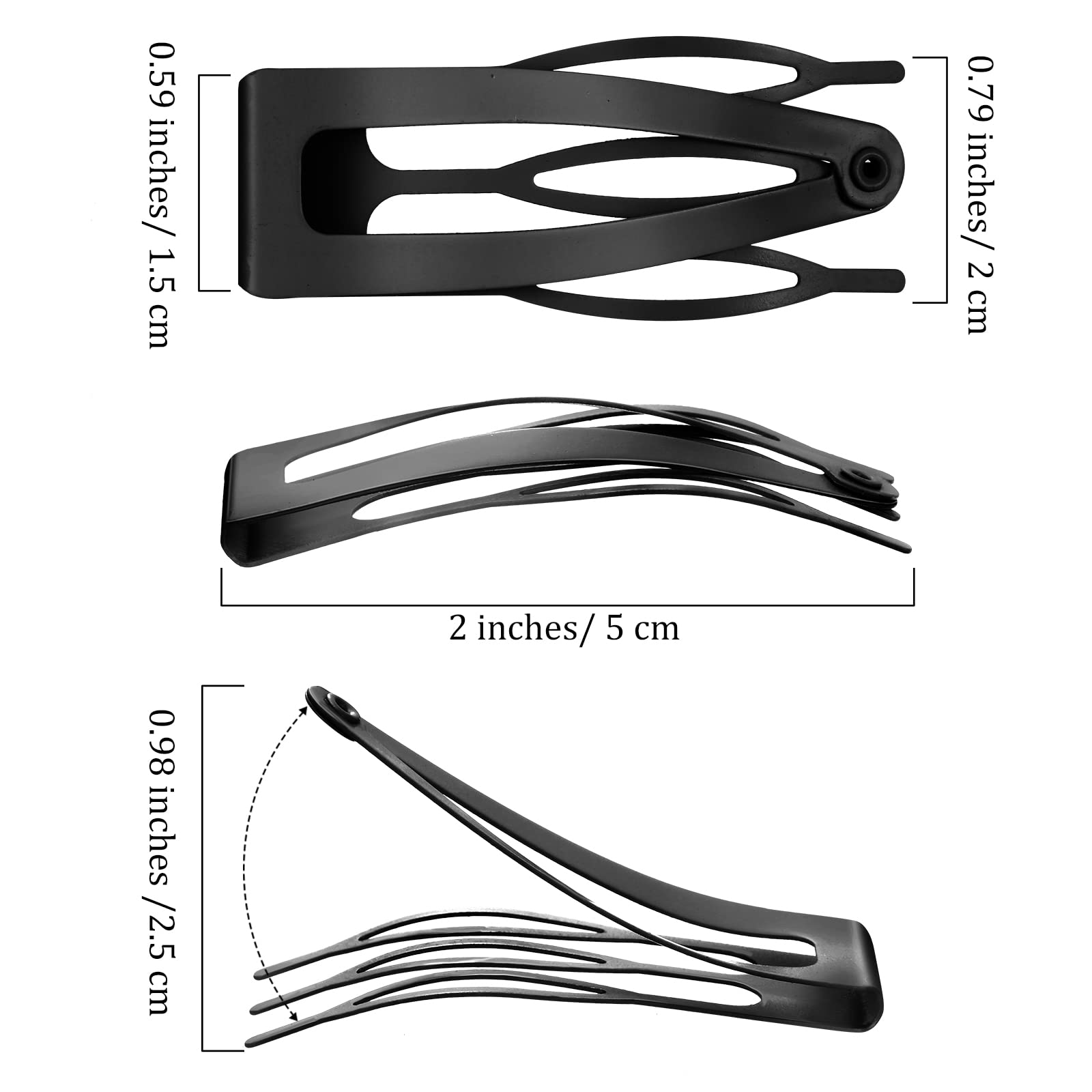40 Pieces Snap Hair Clips Grip Hair Clips Metal Hair Barrettes For Women Snap Clips Double Hair Clip Pins Women Hair Accessories
