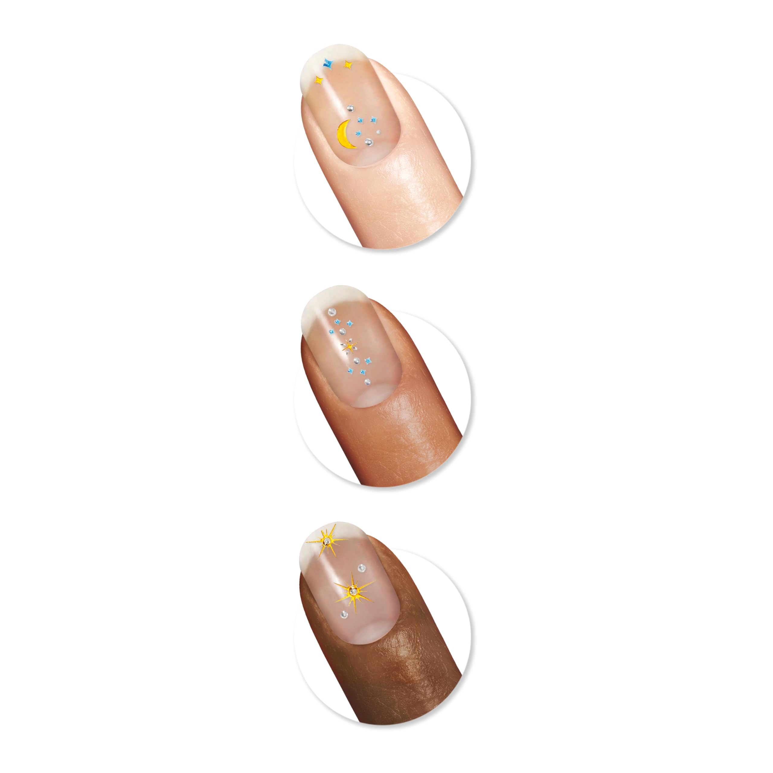Sally Hansen Salon Effects Nail Accents, Celestial Eclipse, Nail Art Decals, Easy To Use, No Commitment, Use On Nail Polish Or B