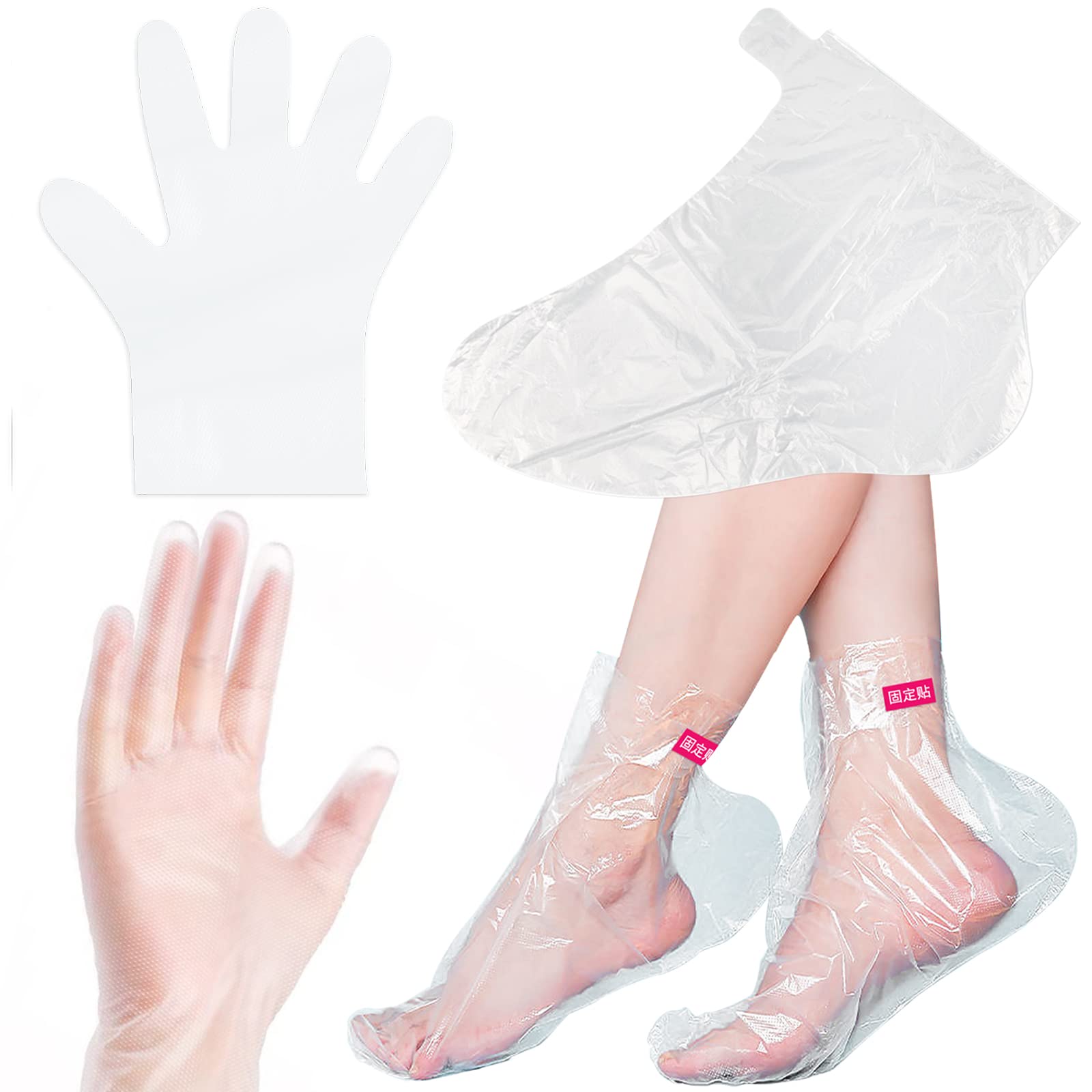 Paraffin Wax Liners For Feet And Hand, 200Pcs Larger And Thicker Plastic Hand And Foot Bags, Plastic Paraffin Bath Mitt Glove An