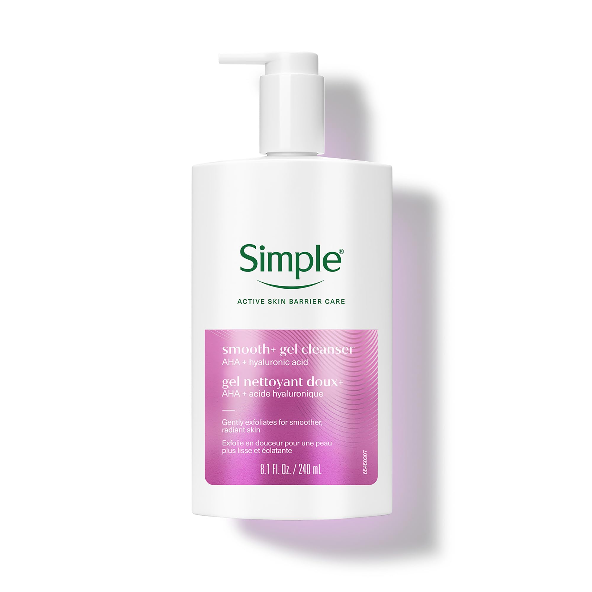 Simple Smoothing Gel Cleanser  Gentle Exfoliating Facial Cleanser for EvenLooking Skin, Smooth Feel  Hydrating Face Wash for 