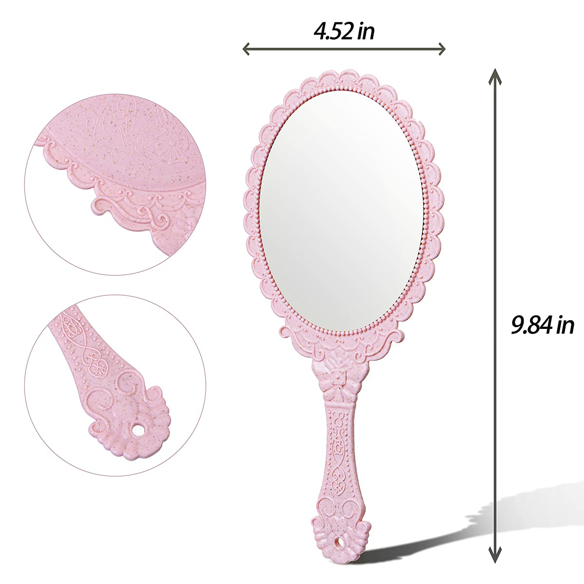 2Pcs Vintage Handheld Mirror,Decorative Mirrors For Face Makeup Cosmetic Mirror Hand Held Travel Mirrors Personal Cosmetic Mirro