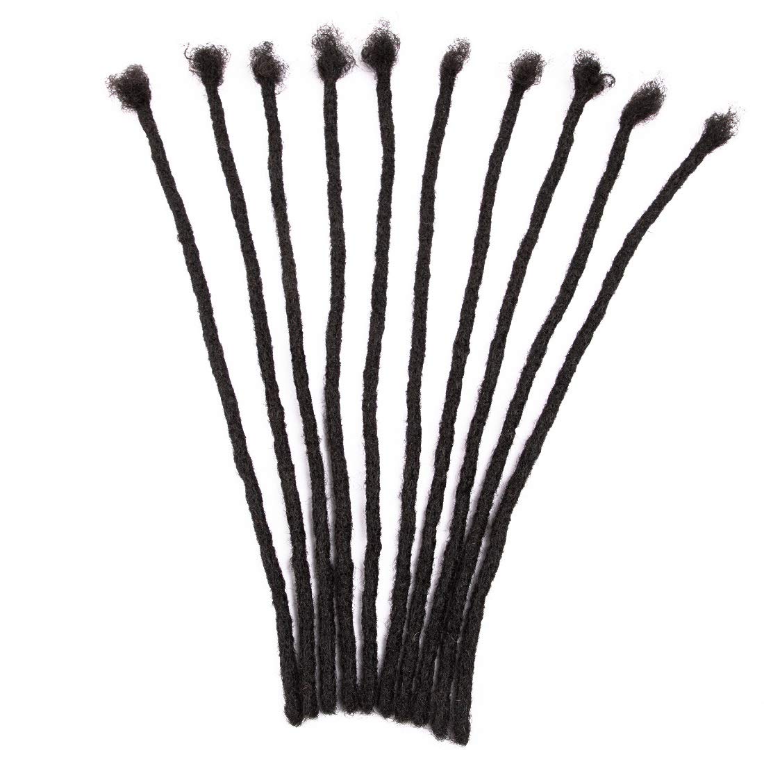 Teresa Medium 0.8cm and Small 0.4cm Width 12 Inch 20 Strands 100% Human Hair Dreadlock Extensions for Men/Women/Kids Full Hand-m