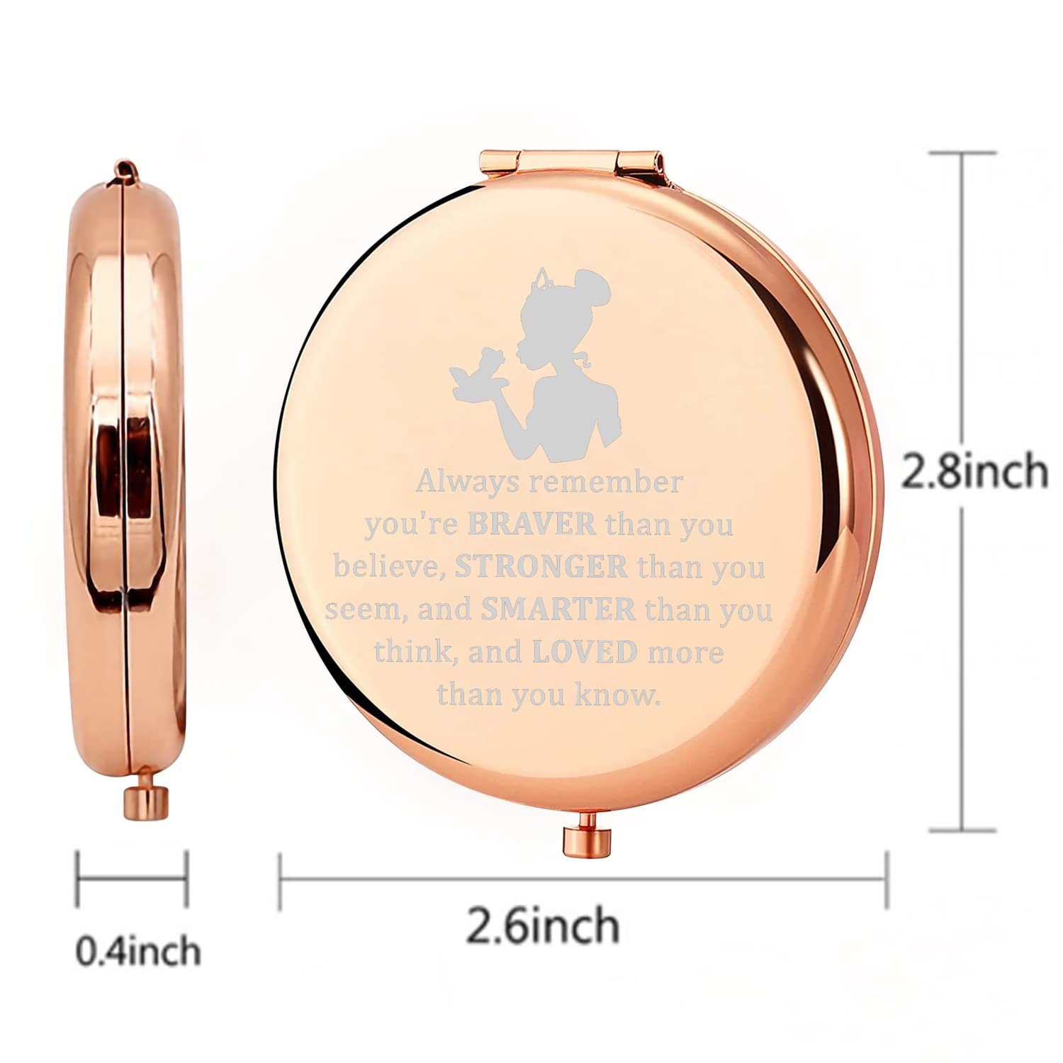 Myospark Frog Inspired Gift Princess Fans Gift Tiana Princess Compact Makeup Mirror Jewelry Frog Lover Gift Fandom Gift (P-Frog