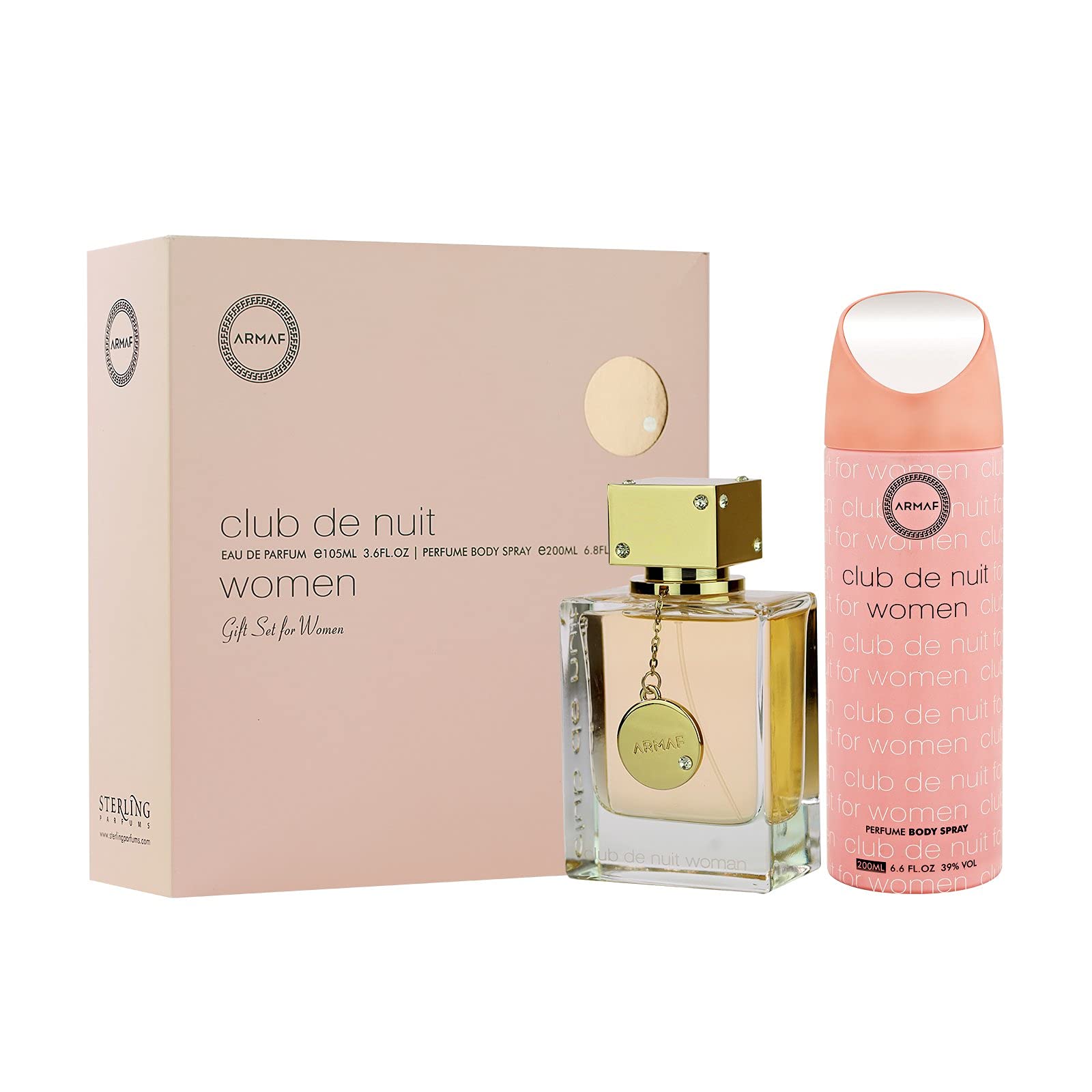 Armaf Club De Nuit for Women 2-Piece Set, (3.4 Ounce Eau De Parfum spray + 6.8 Ounce perfume Body Spray)