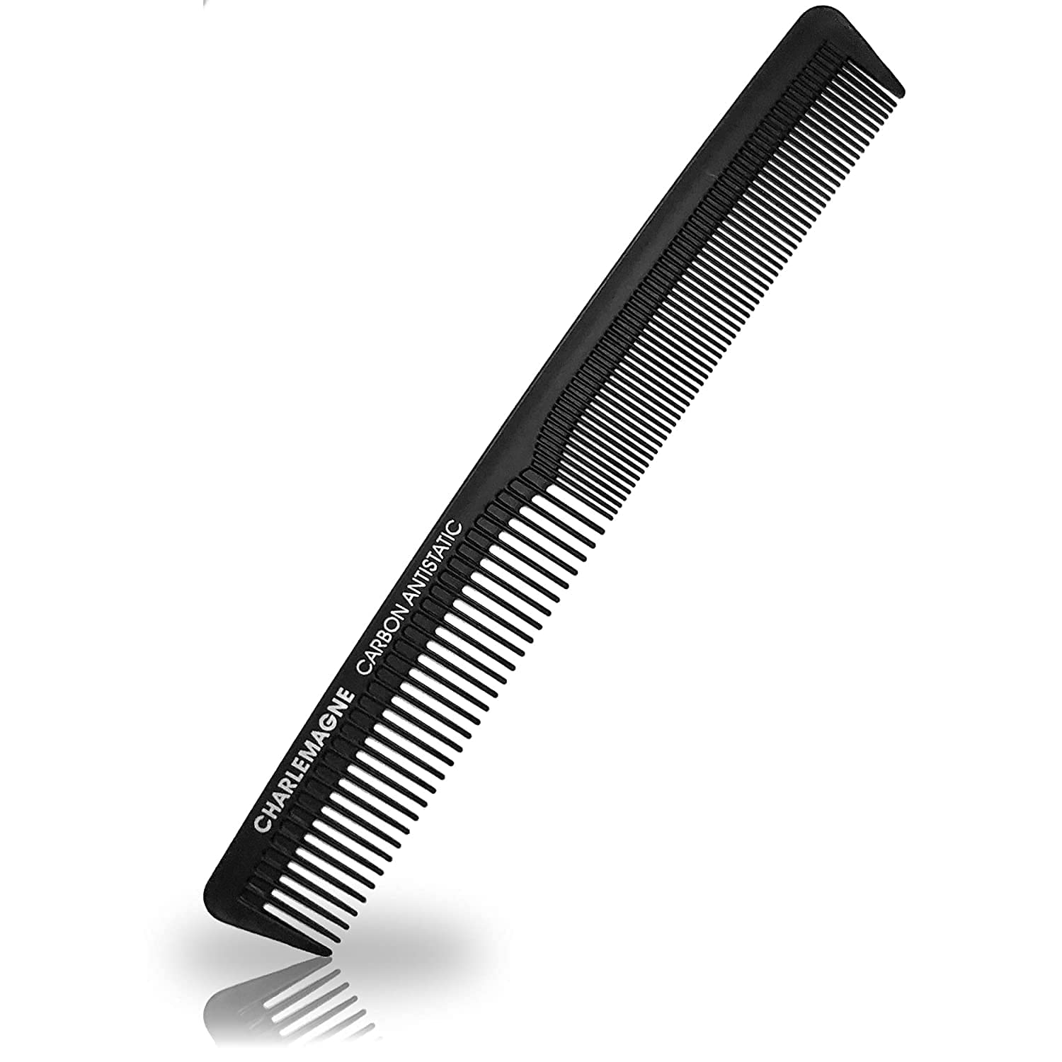Charlemagne Men's Hair Comb, Shatterproof Premium Carbon Comb, 18 cm Anti-Static Fine Hair Comb for Hair Cutting, Hairdressing C