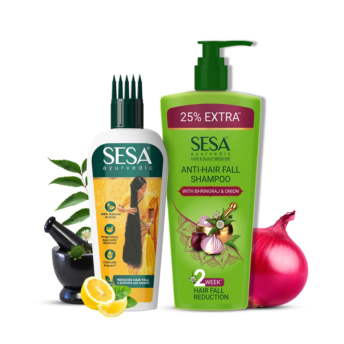 Sesa Ayurvedic Hair Oil 200Ml + Anti Hairfall Shampoo 500Ml Combo Pack Control Hair Fall Nourishes Scalp Help Hair Growth For Me