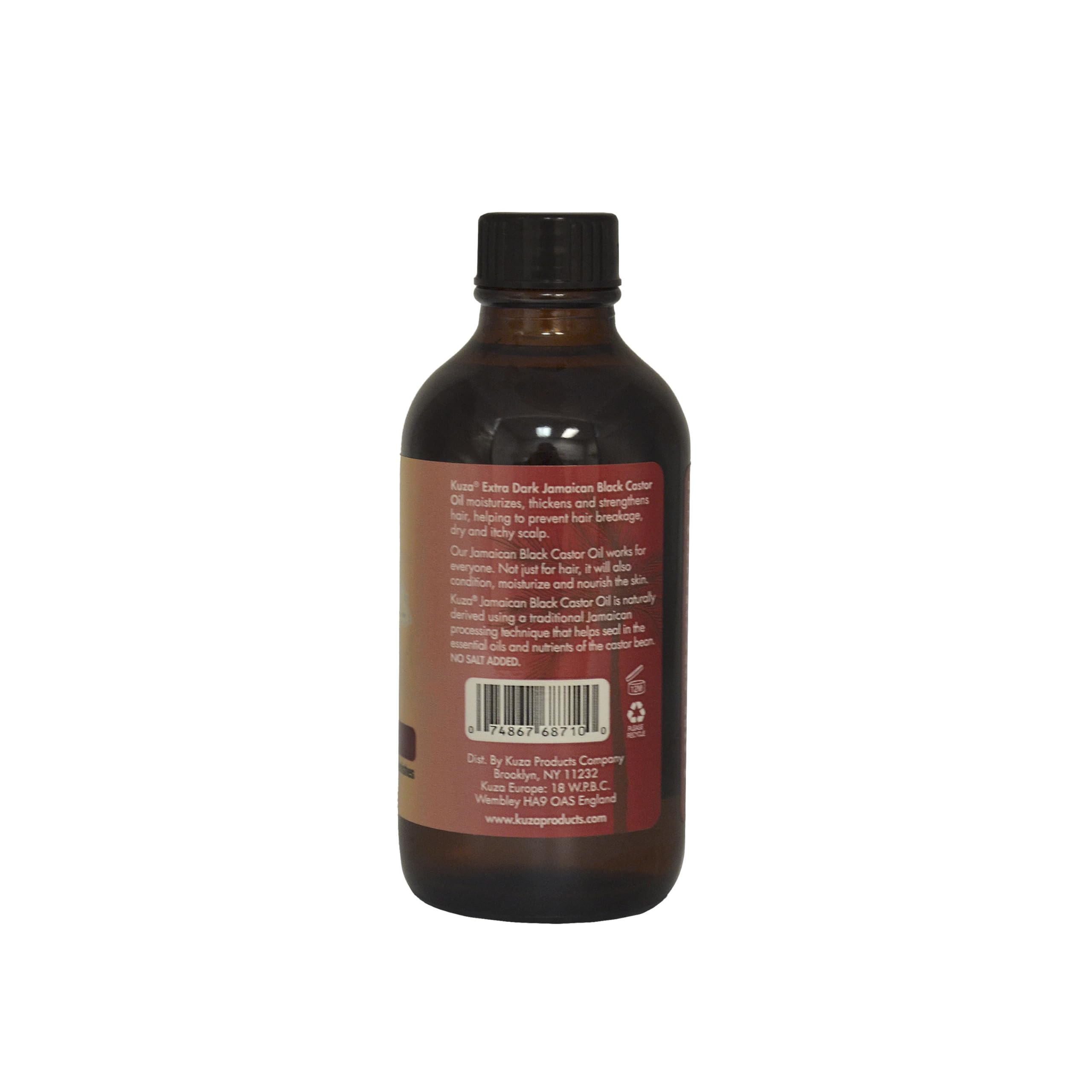 Kuza Jamaican Black Castor Oil, Extra Dark - For Hair & Skin - 4Oz. - Rejuvenate, Moisturize, Strengthen & Protect