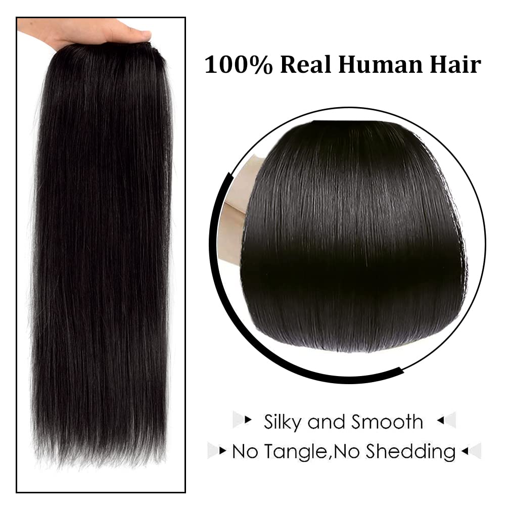 14'' Clip In Hair Extensions Remy Human Hair For Women - Silky Straight Human Hair Clip In Extensions 50Grams 4Pieces Natural Bl