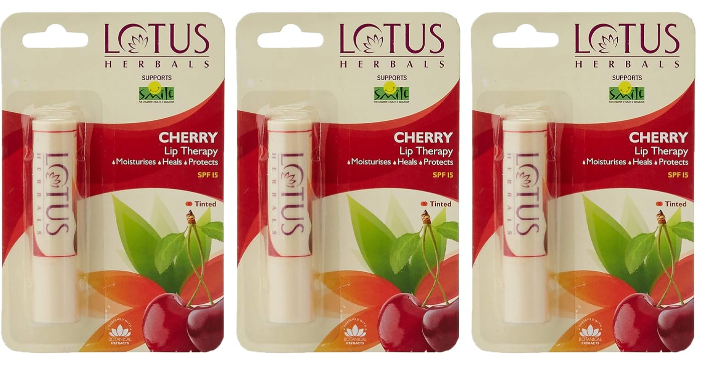 Lotus Herbals Lip Therapy Cherry, 4G (Pack Of 3)