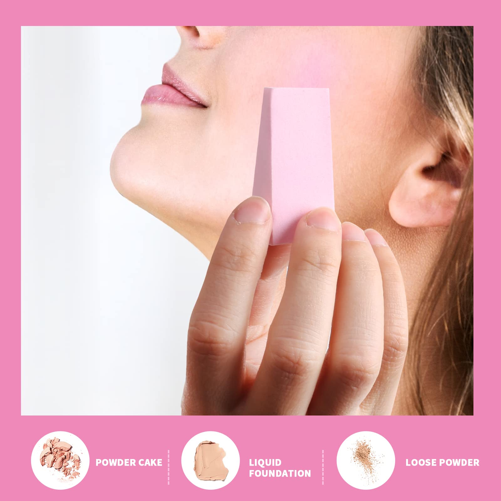 Wsyub Makeup Wedges, 96Pcs Makeup Blenders Sponges, Soft Sponge Cosmetic Puff Small Wedge Shape, Latex Free Foam Sponges Powder