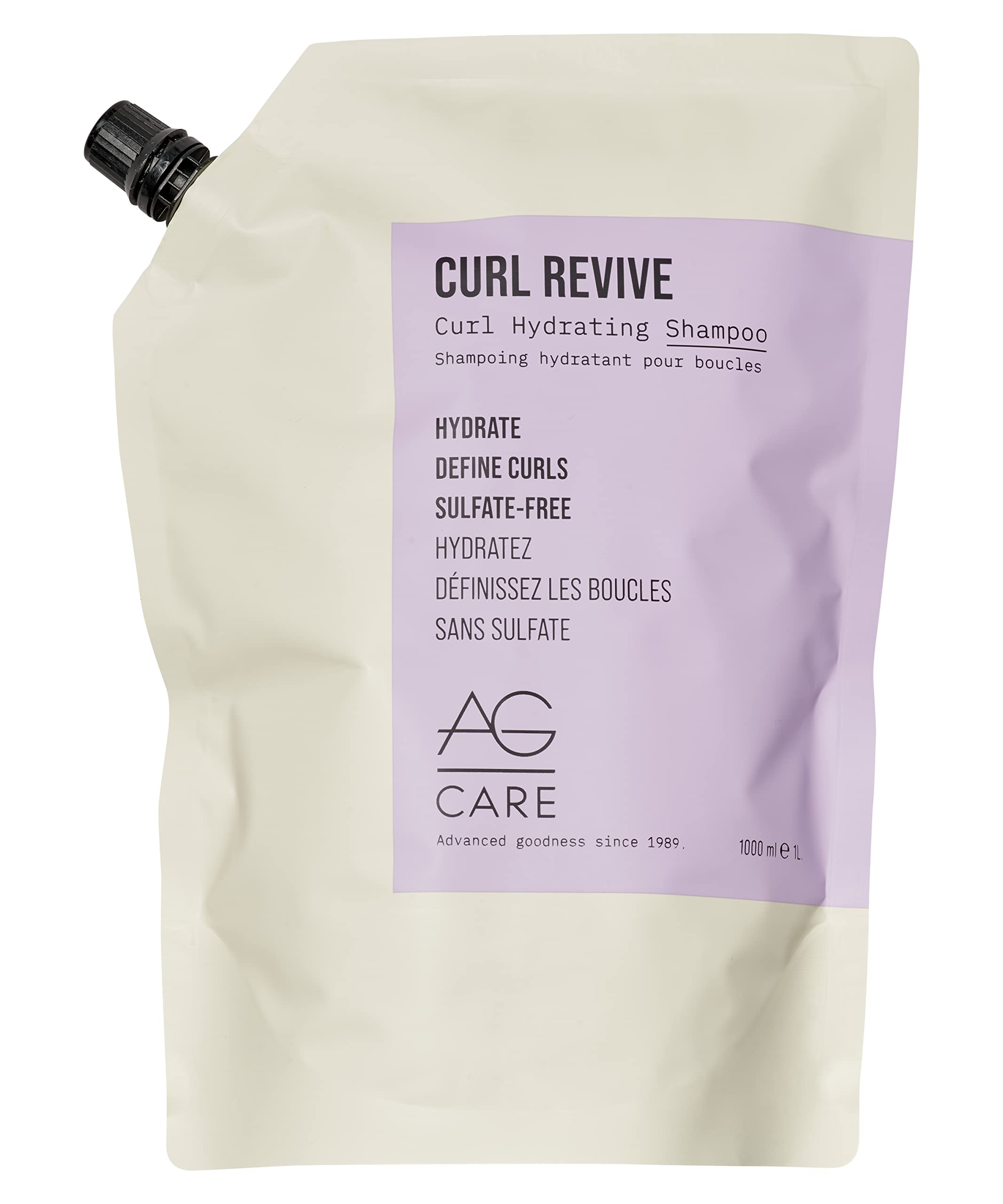 AG Care Curl Revive Shampoo - Ultra-Hydrating Shampoo for Defined, Healthy Curls, 33.8 Fl Oz (1 Liter Refill)