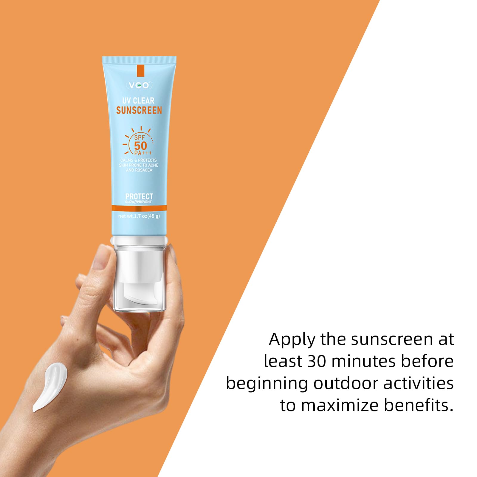 Vgo Clear Face Sunscreen Spf 50, Hydrating Sun Essence Face Sunscreen Leaves No Sticky Feeling Travel Size Sunscreen Against Uva
