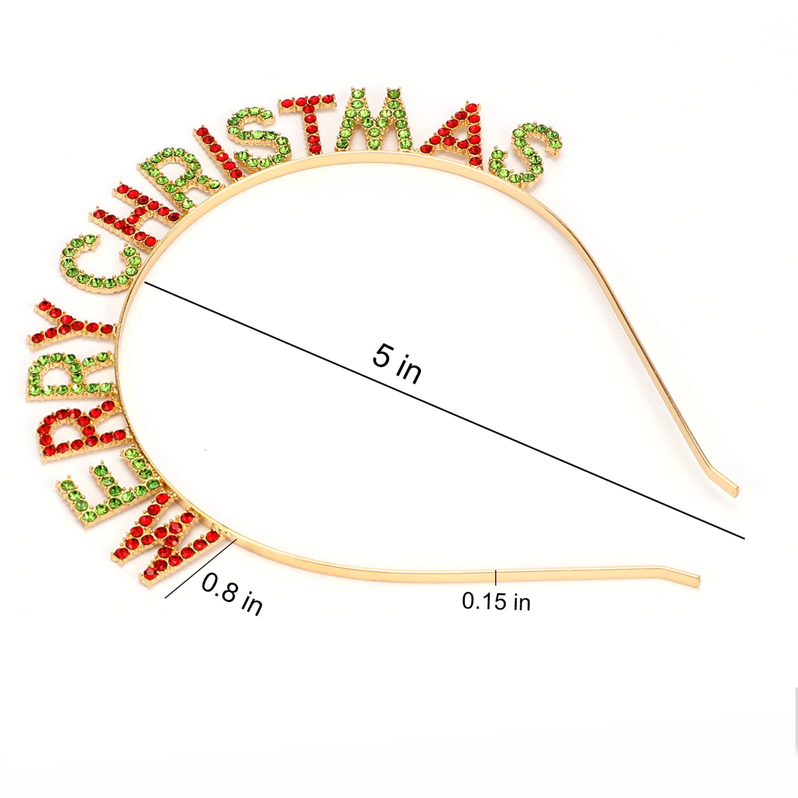 CIEHER Merry Christmas Headbands Xmas Hairbands Merry Christmas Crown Hair Hoop Headpiece Christmas Party Headdress Decorations