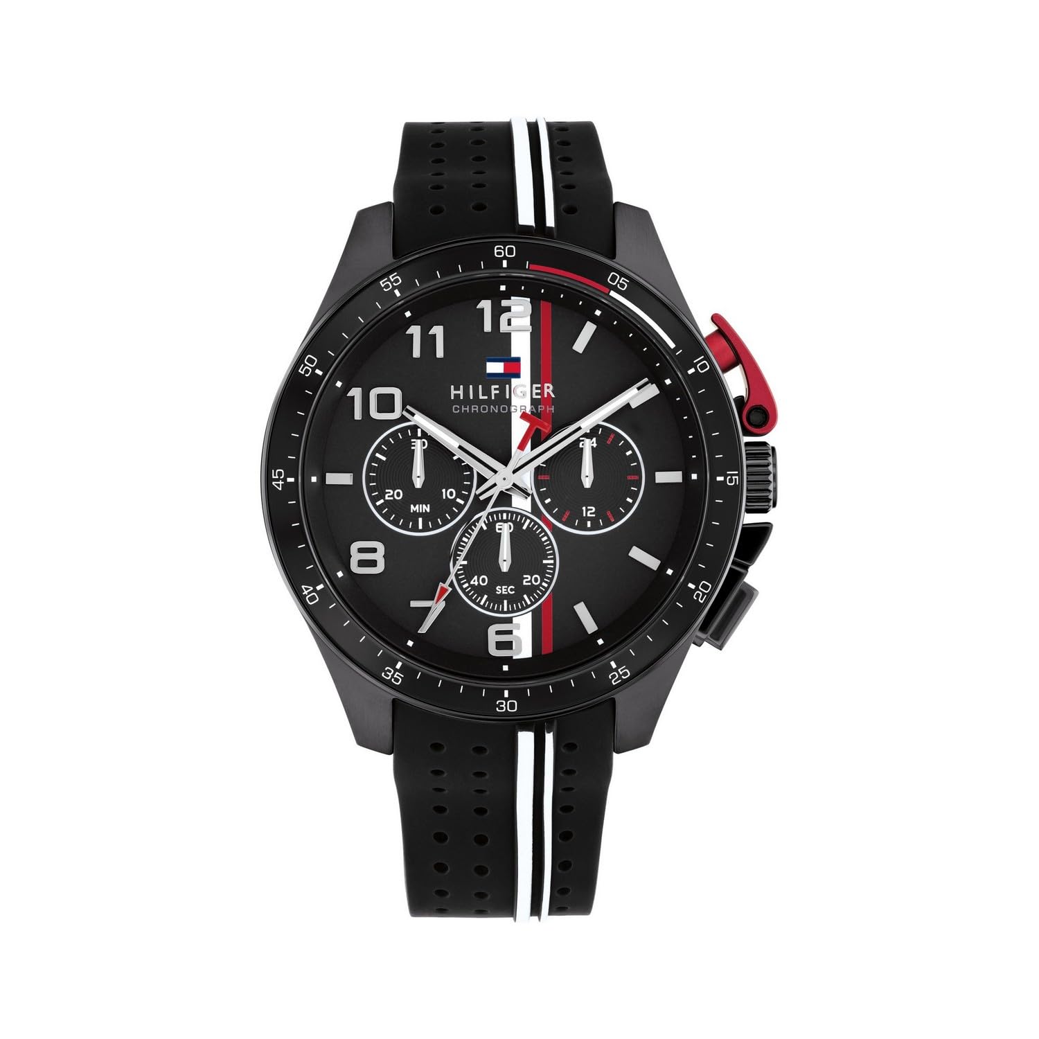 Tommy Hilfiger Bank Quartz Analog With Black Dial Black Silicone Strap Watch For Men  Th1792168