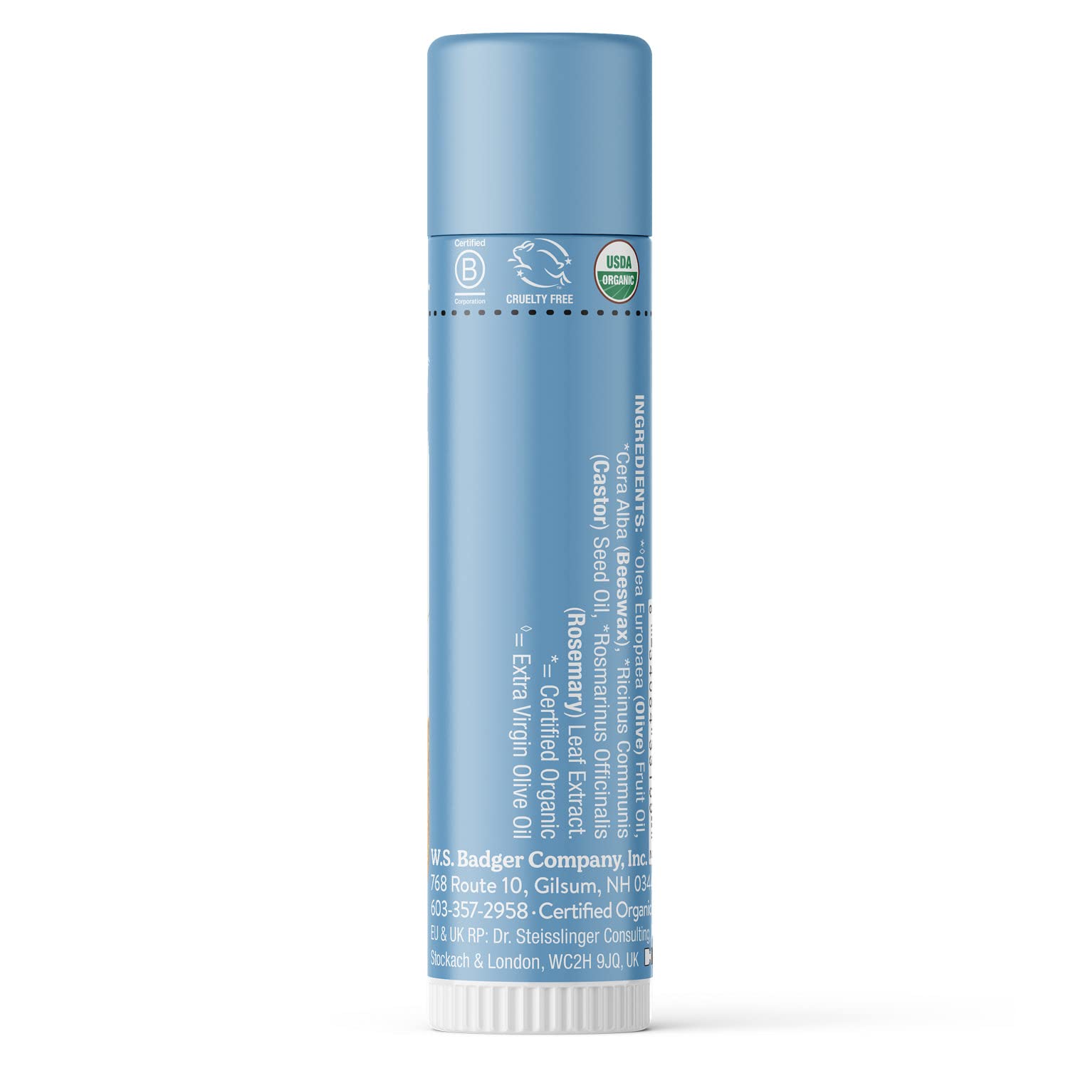 Badger - Classic Lip Balm, Unscented, Made With Organic Olive Oil, Beeswax & Rosemary, Certified Organic, Moisturizing Lip Balm,