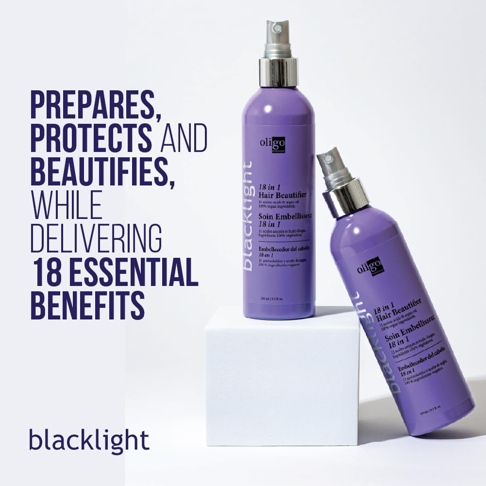 Oligo Professionnel - Blacklight 18-in-1 Hair Beautifier for blondes - Vegan - Paraben free - Anti Frizz - Heat Protectant Leave