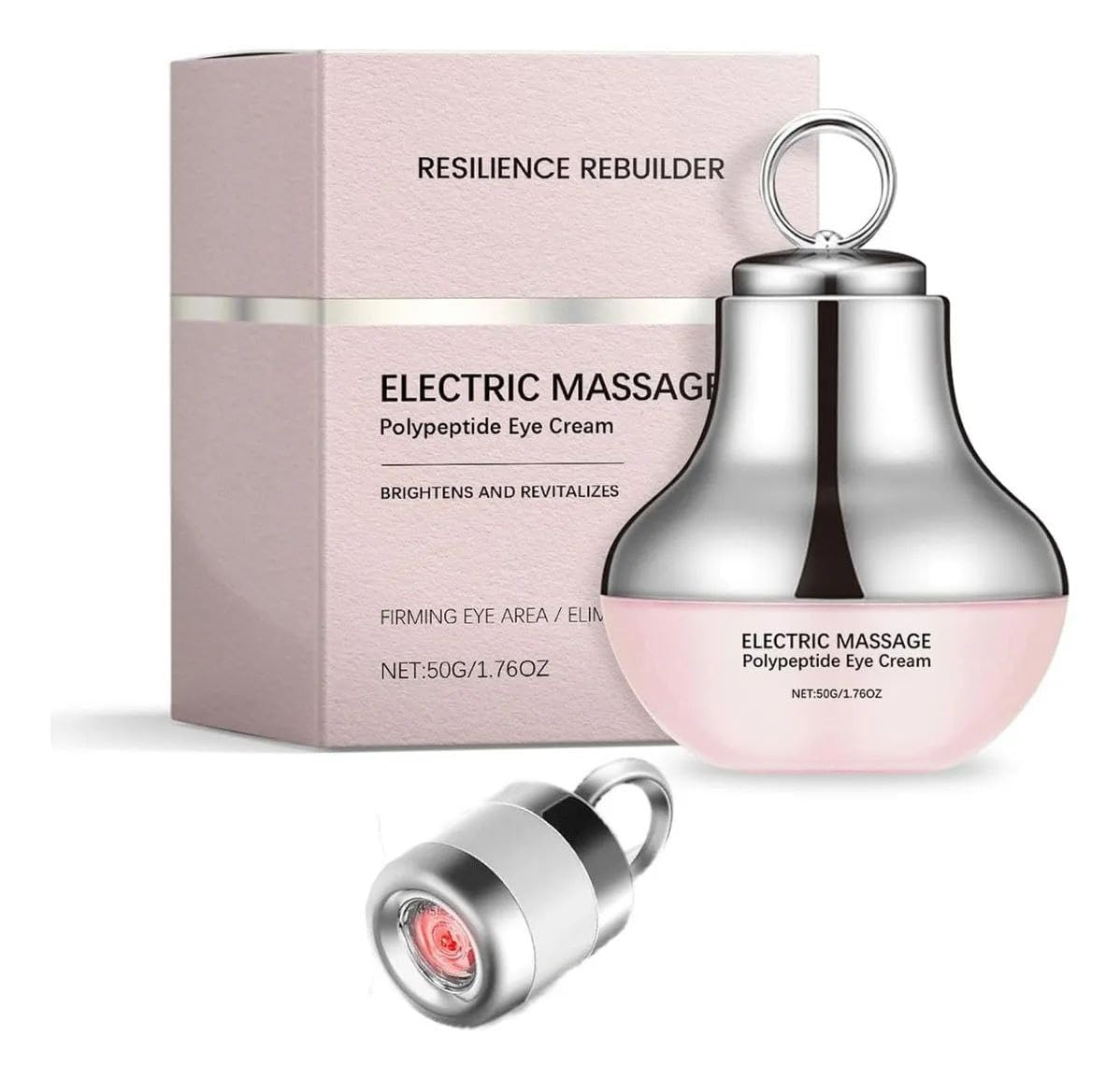 1Pcs, Electric Massage Eye Cream For Dark Circles & Puffiness -2In1 Polypeptide Under Eye Cream With Vibration Massager - Firms,