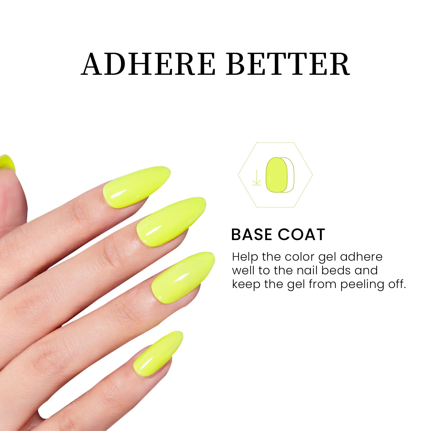 Maychao Clear Gel Base Coat, 15Ml Gel No Wipe Base Coat Soak Off Nail Lamp Gel Nail Polish Long Lasting For Home Nail Diy Manicu