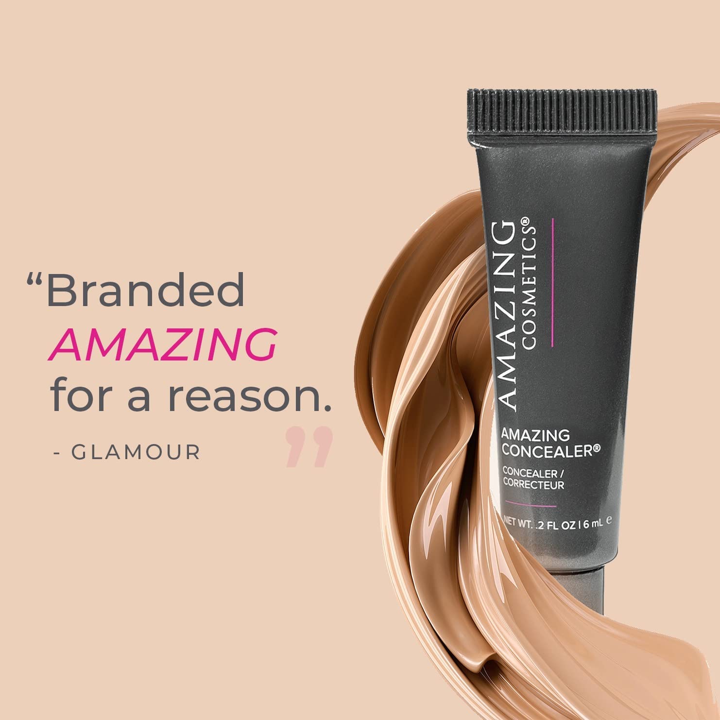 AmazingCosmetics Amazing Concealer, multipurpose full coverage concealer 0.2 Oz, Light Golden