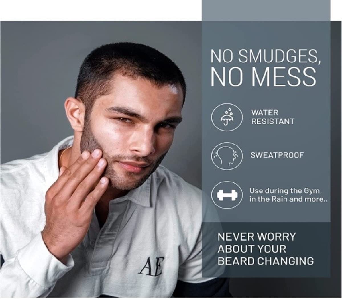 Void Homme Instant Beard Filler Pencil Kit For Fuller, Waterproof Beard (Light Brown)