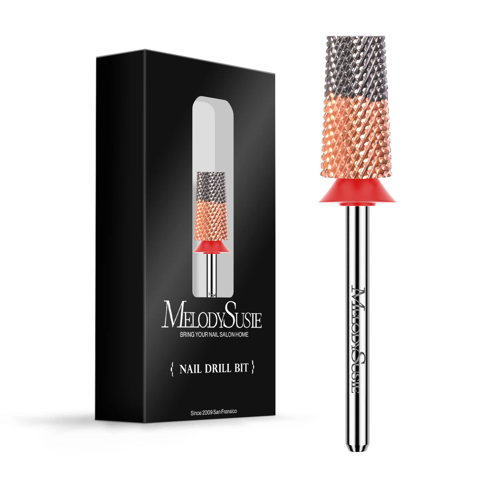 Melodysusie Tapered Barrel Nail Drill Bits, 3/32'' Carbide Tungsten Bits, Suitable For Manicure Pedicure Cuticle Gel Polishing,