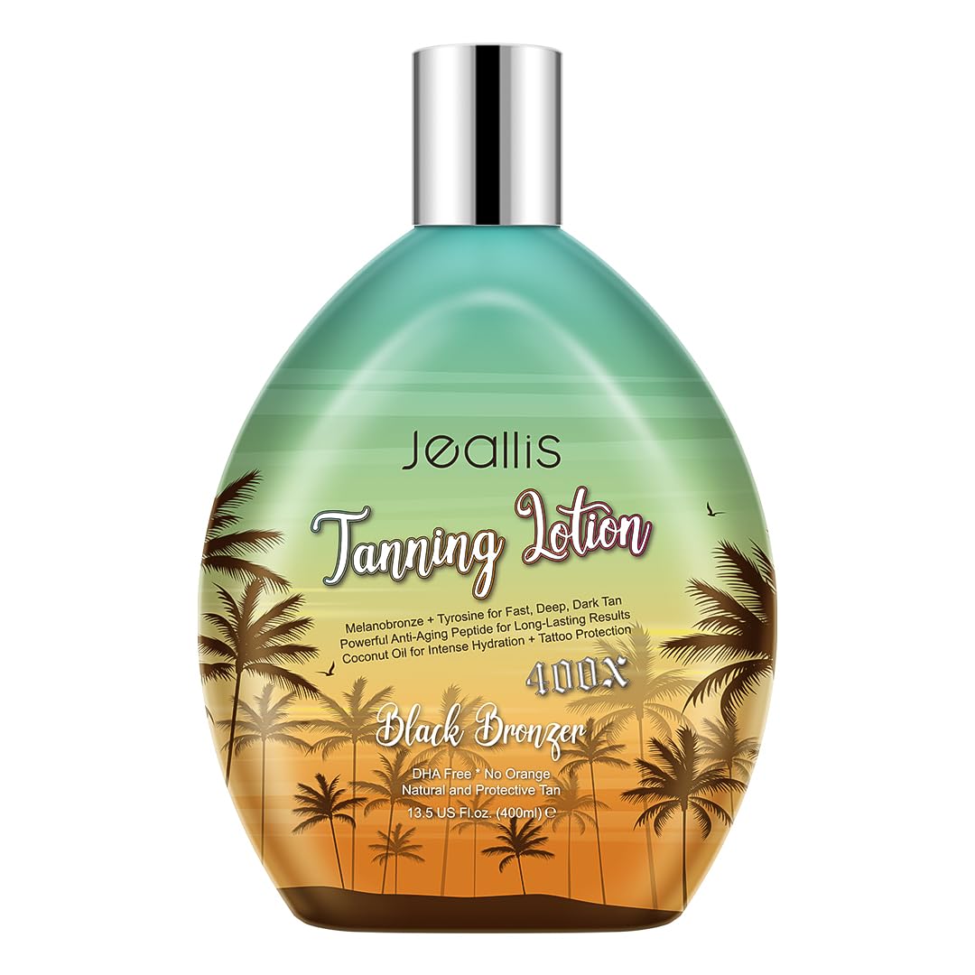 Jeallis Extreme Dark Tanning Lotion Accelerator for Indoor Tanning Beds & Outdoor Sun Tan with Bronzer to Get Dark Fast Tan, Bro