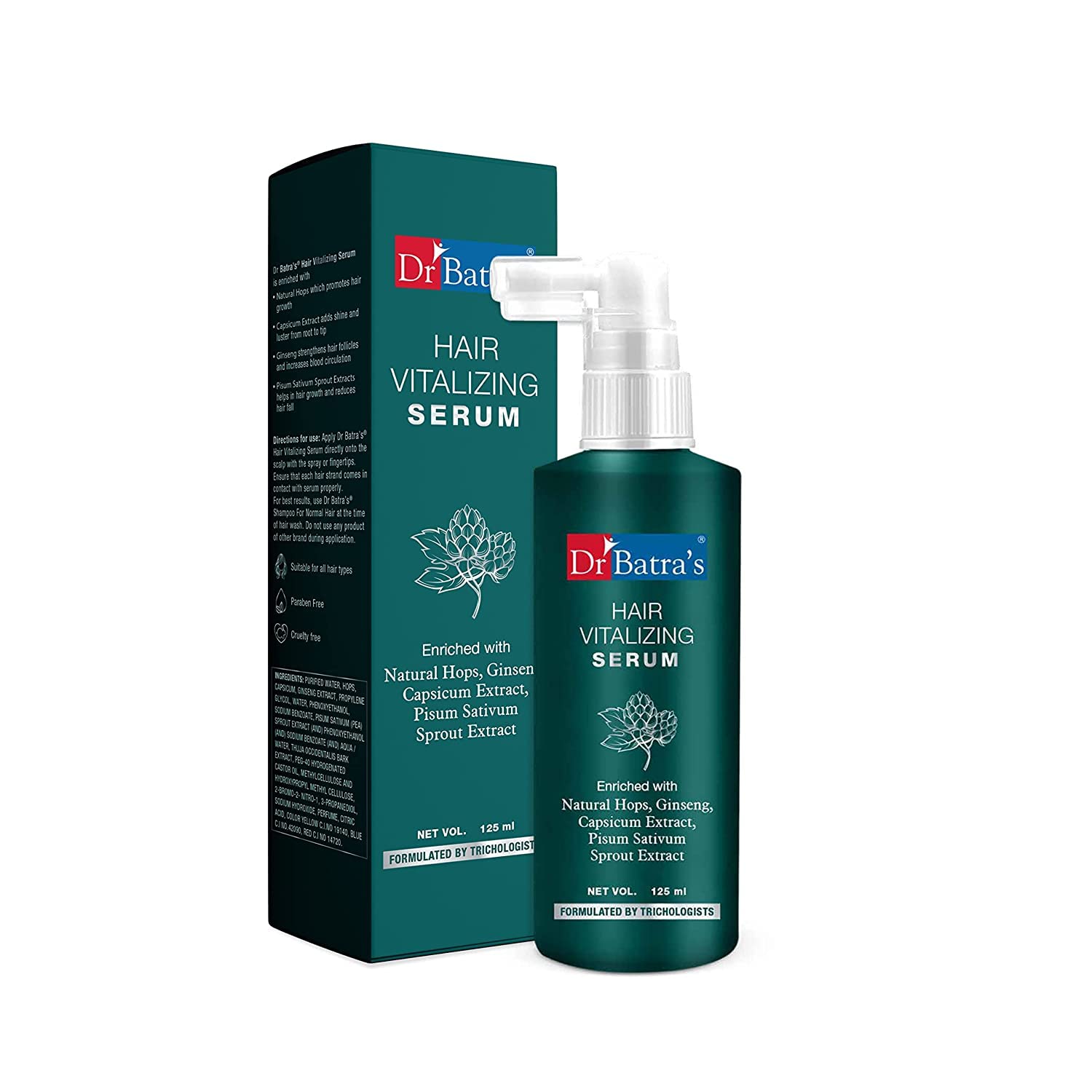 Dr BatraS Hair Vitalizing Serum With Ginseng, Capsicum & Essential Vitamins | Clinically Approved & Trichologist Recommended | 