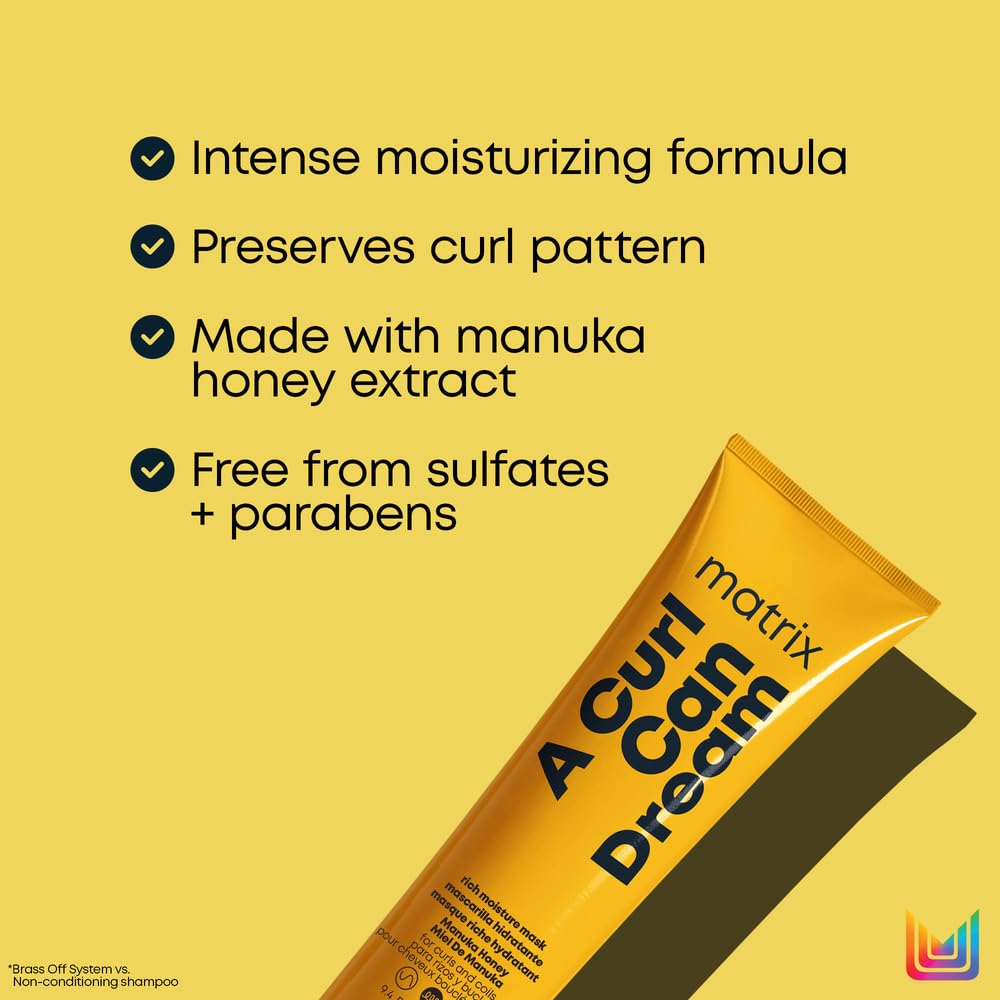 Matrix A Curl Can Dream Rich Mask | Hydrating & Deep Conditioning Leave-In Mask | Curly & Coily Hair | Sulfate & Paraben Free |