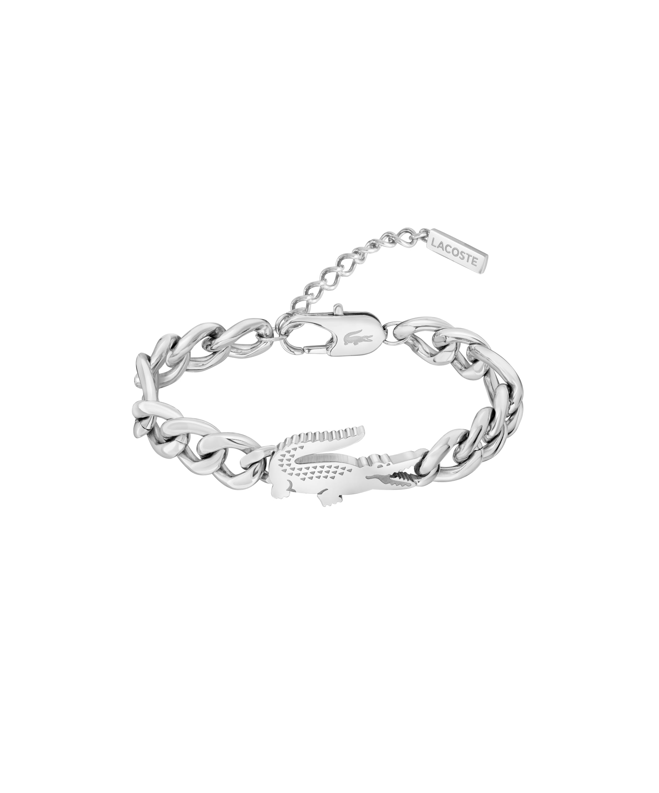 Lacoste Crocodile Chain Bracelet for Men and Women - Stainless Steel Jewelry, Adjustable Design - Iconic Style, Striking Collect